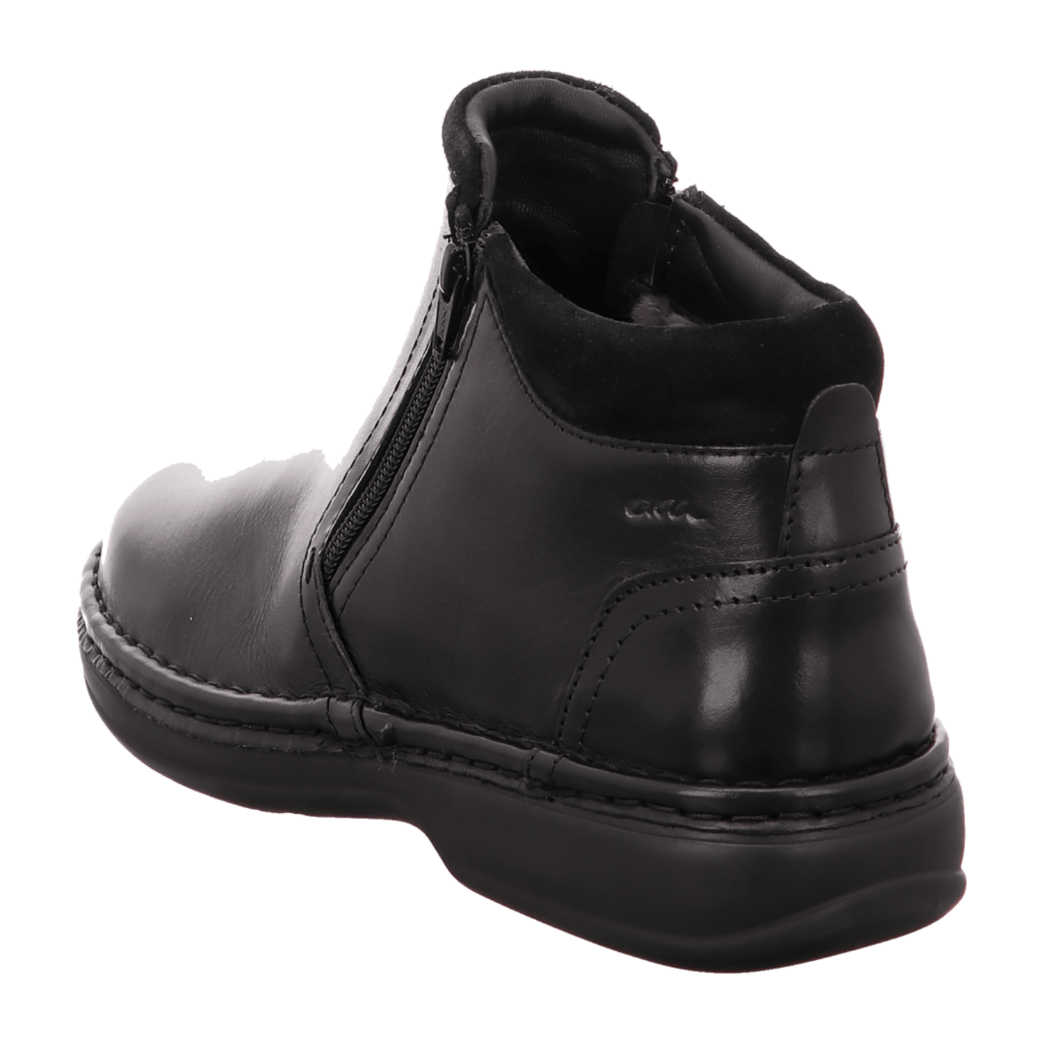 ARA BEN Men's Boots Classic Smooth Leather Zip-Up Boots with Warm Lining, Black - Bartel-Shop