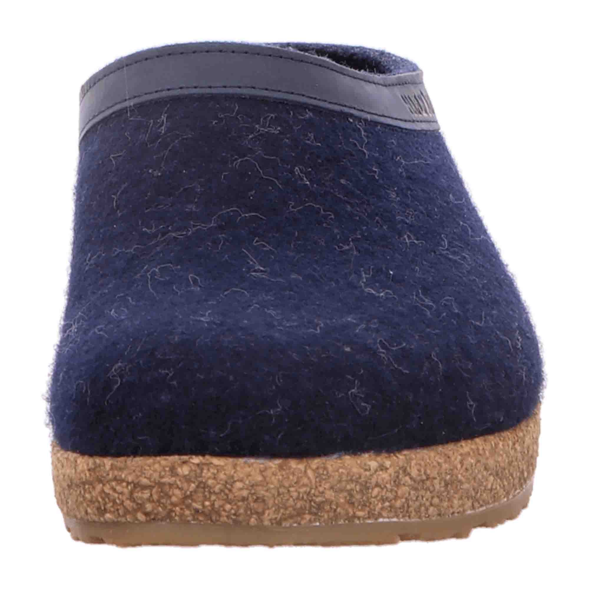 Haflinger Grizzly Torben Men's Slippers - Stylish Medium Blue Comfort Footwear