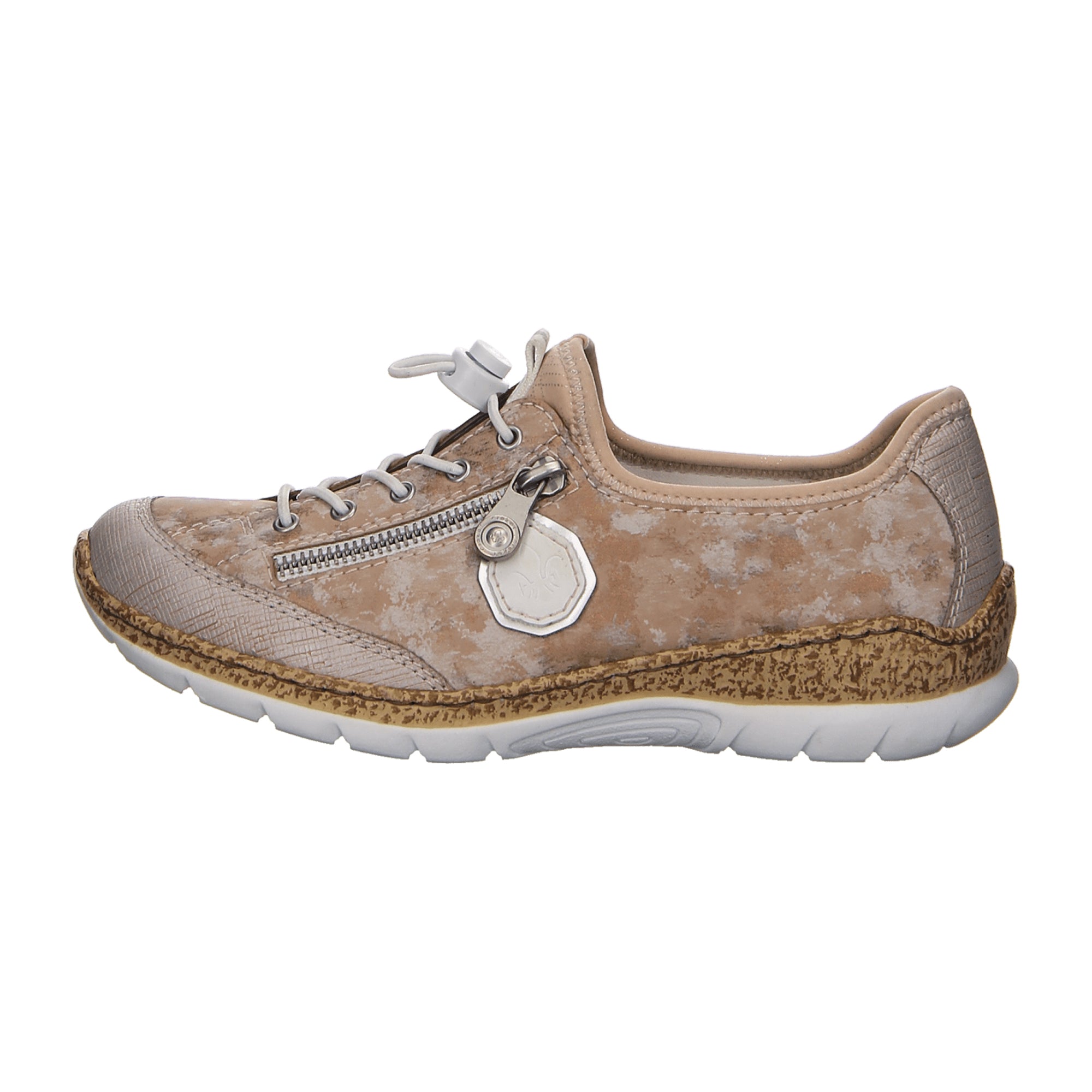 Rieker Women's Casual Slip-On Shoes Pink Synthetic Leather and Textile