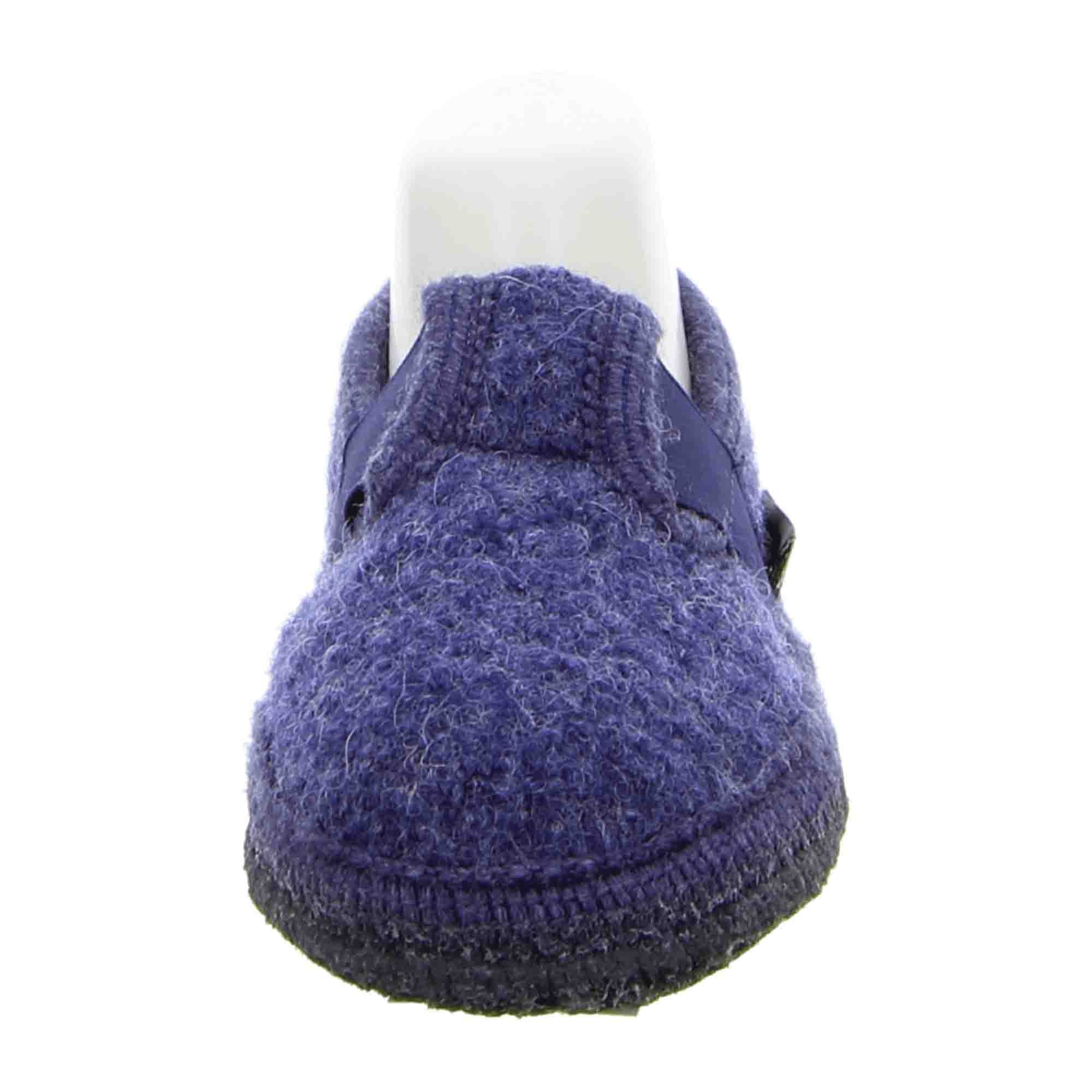 Haflinger Kids' Slipper Joschi - Comfortable Wool Slippers in Jeans Blue, Non-Slip Sole