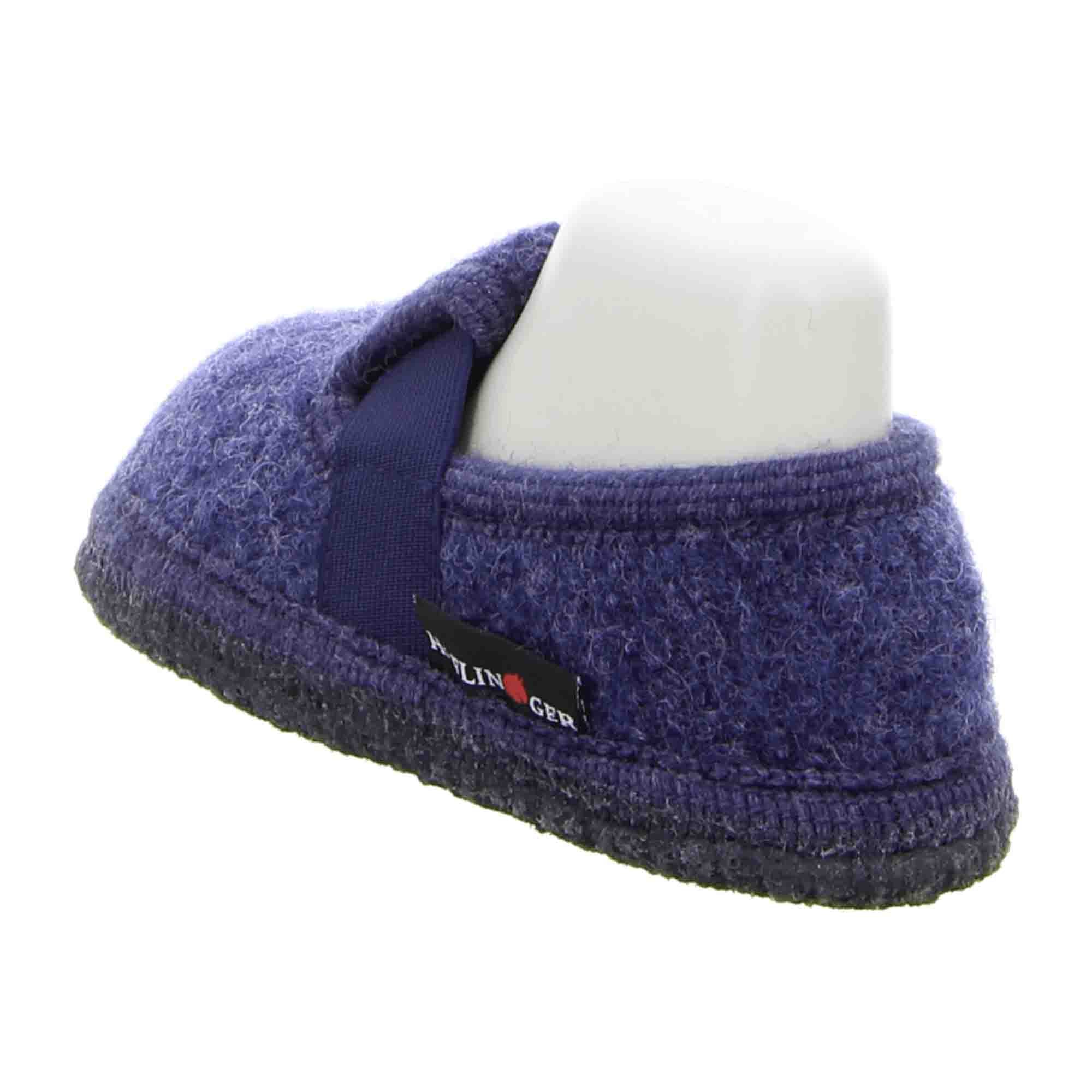 Haflinger Kids' Slipper Joschi - Comfortable Wool Slippers in Jeans Blue, Non-Slip Sole