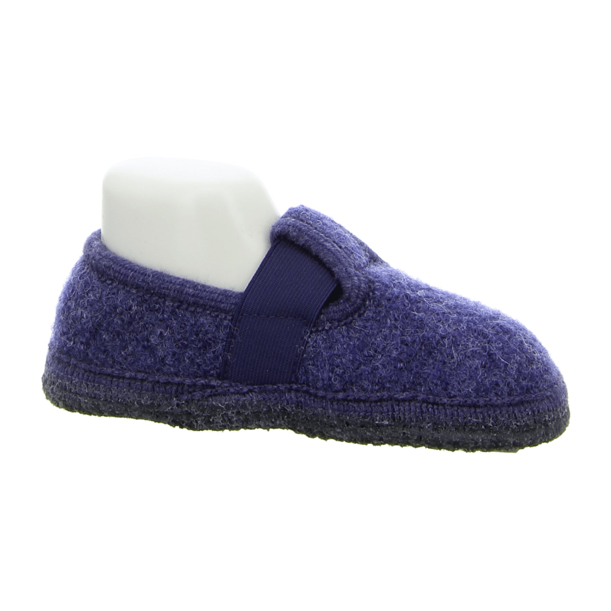 Haflinger Kids' Slipper Joschi - Comfortable Wool Slippers in Jeans Blue, Non-Slip Sole