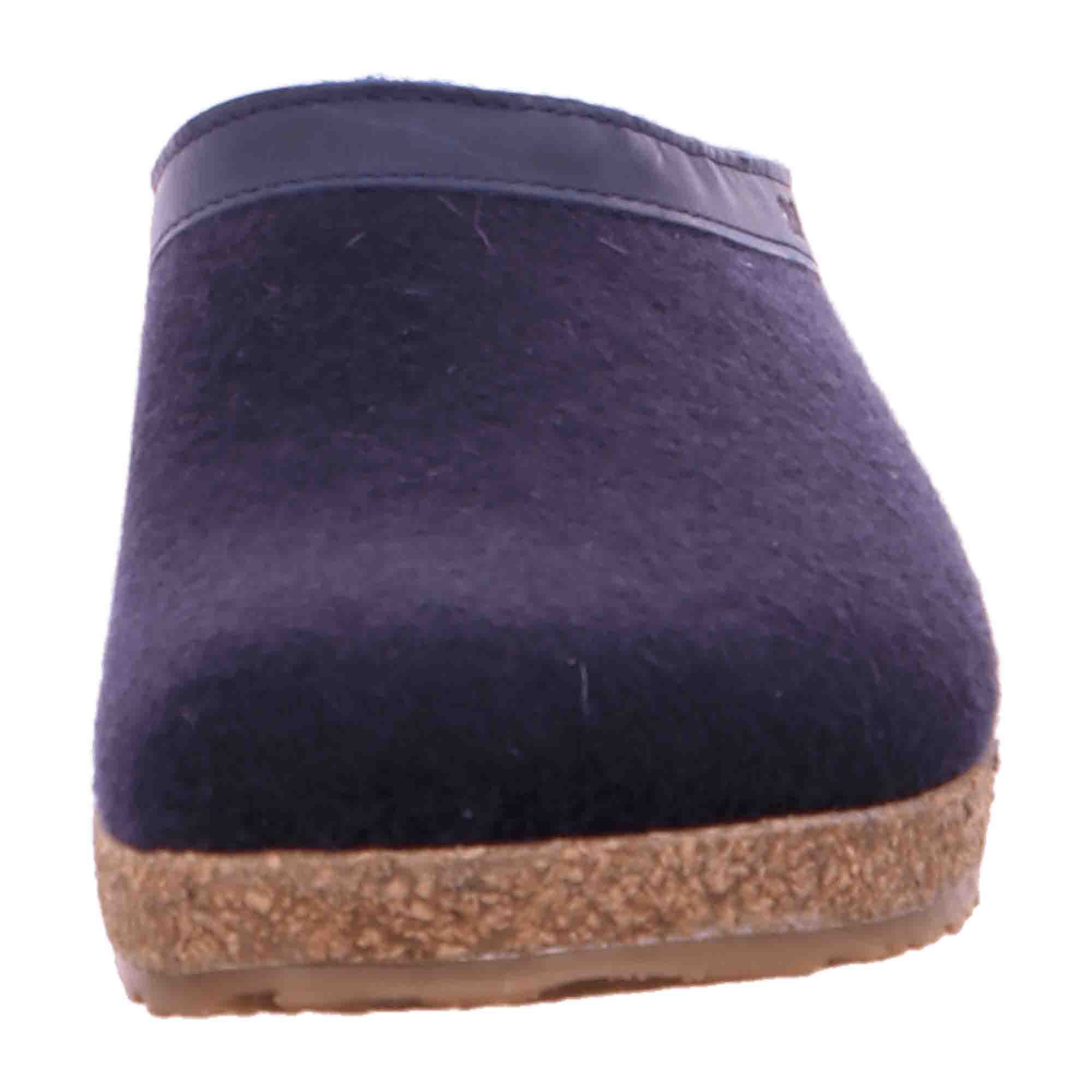 Haflinger Grizzly Torben Men's Clogs - Stylish & Durable Blue Wool Felt Footwear