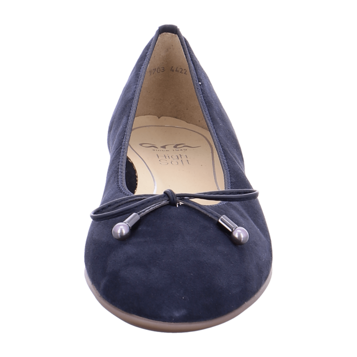ARA SARDINIA Women's Suede Ballet Flats in Blue with Round Toe and Rubber Sole