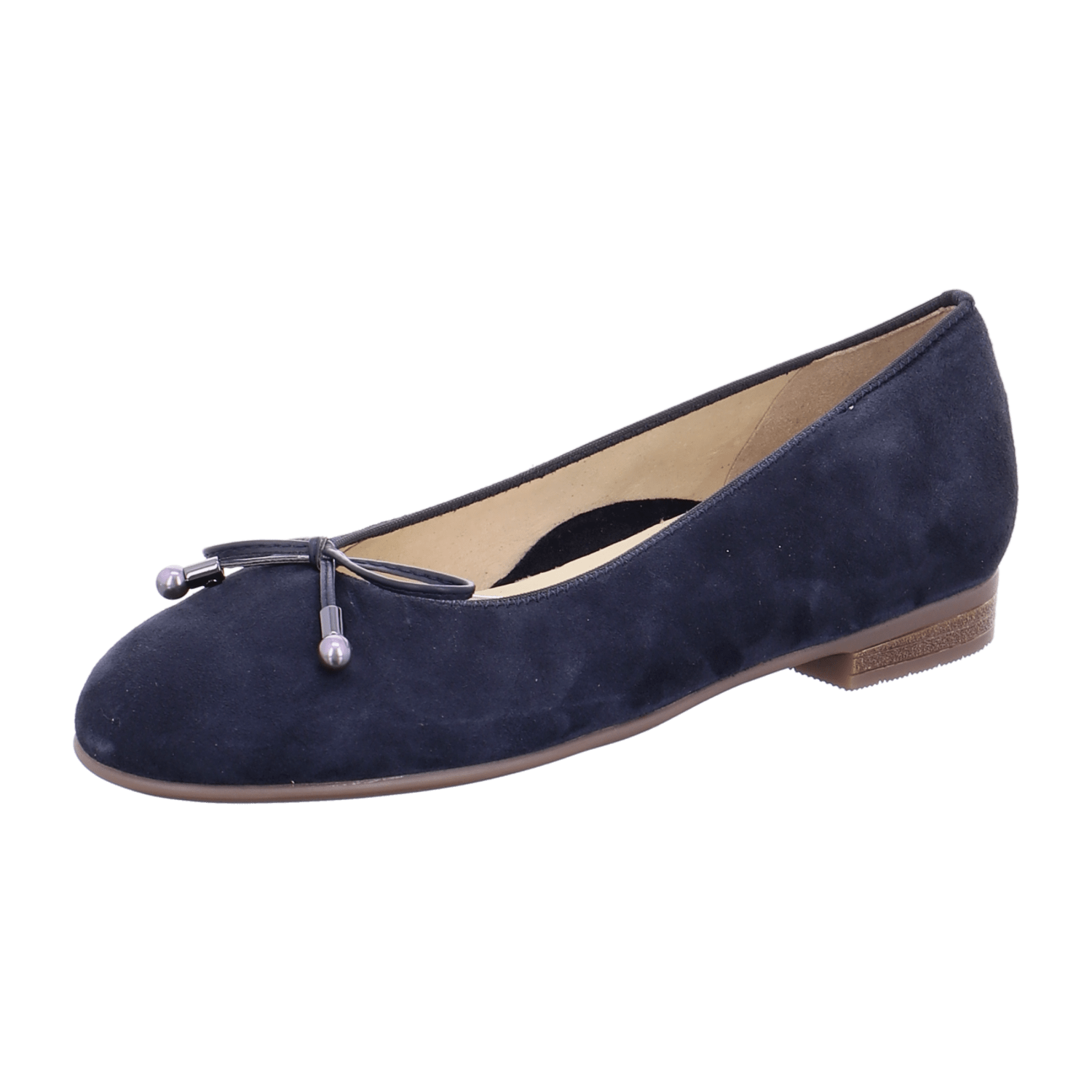 ARA SARDINIA Women's Suede Ballet Flats in Blue with Round Toe and Rubber Sole
