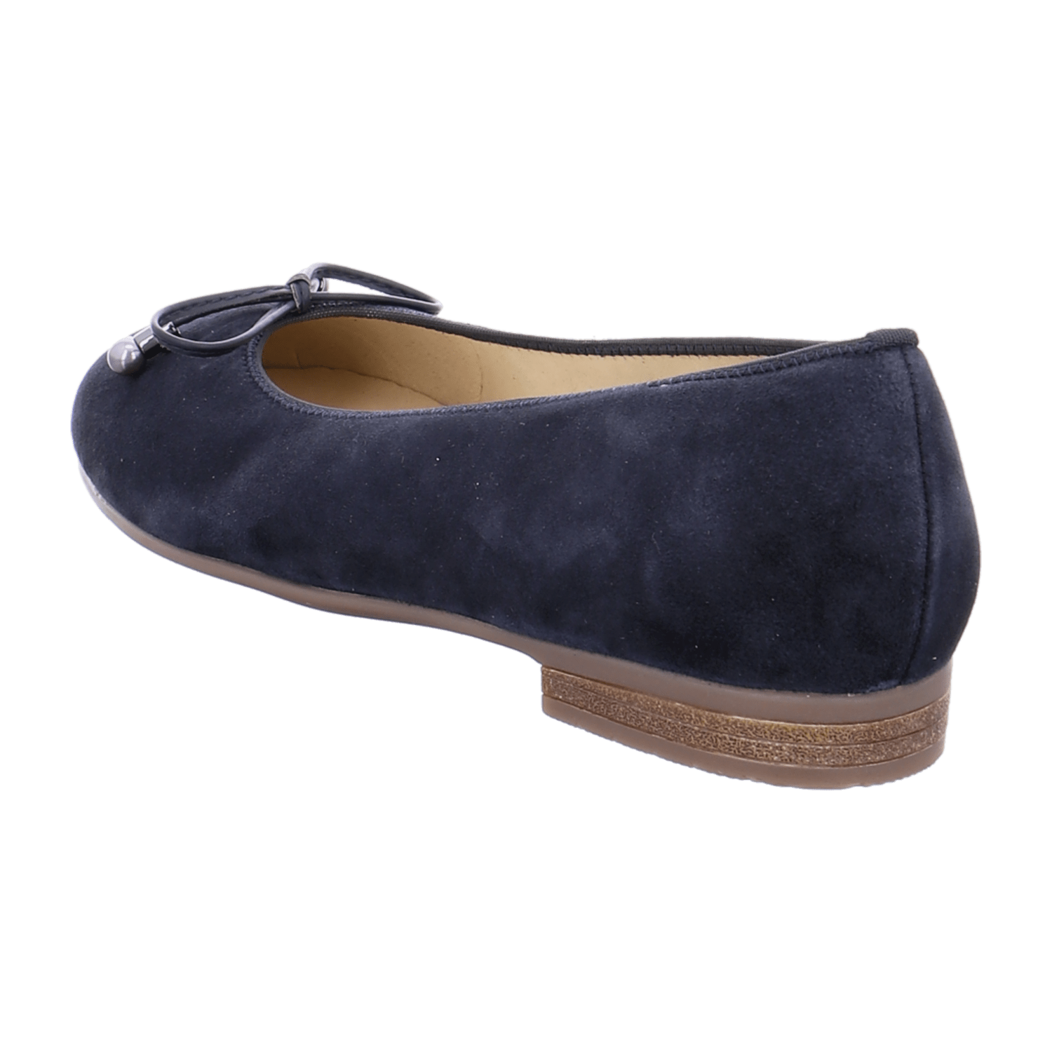ARA SARDINIA Women's Suede Ballet Flats in Blue with Round Toe and Rubber Sole