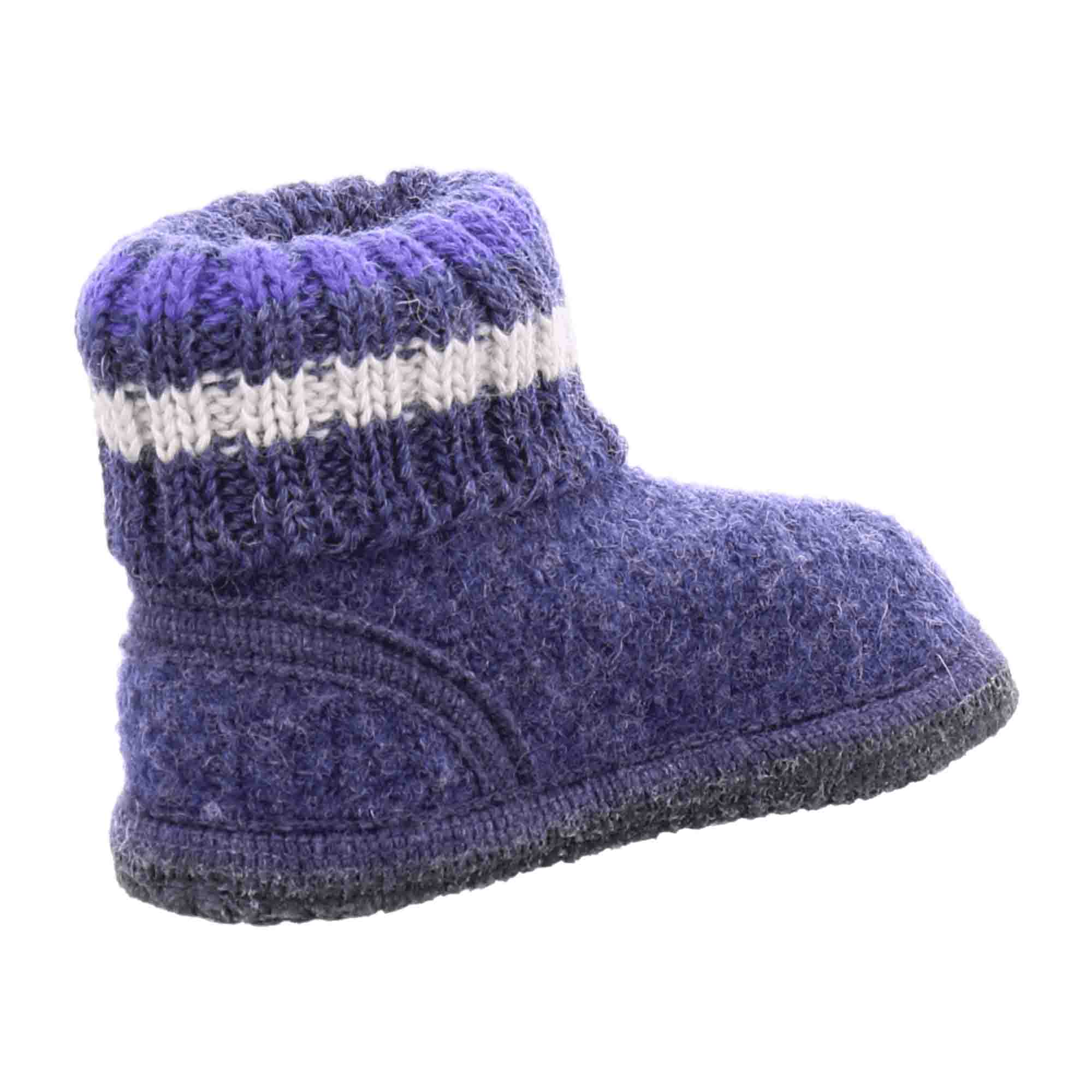 Haflinger Paul Kids' Indoor Slippers - Durable & Stylish, Blue - Bartel-Shop