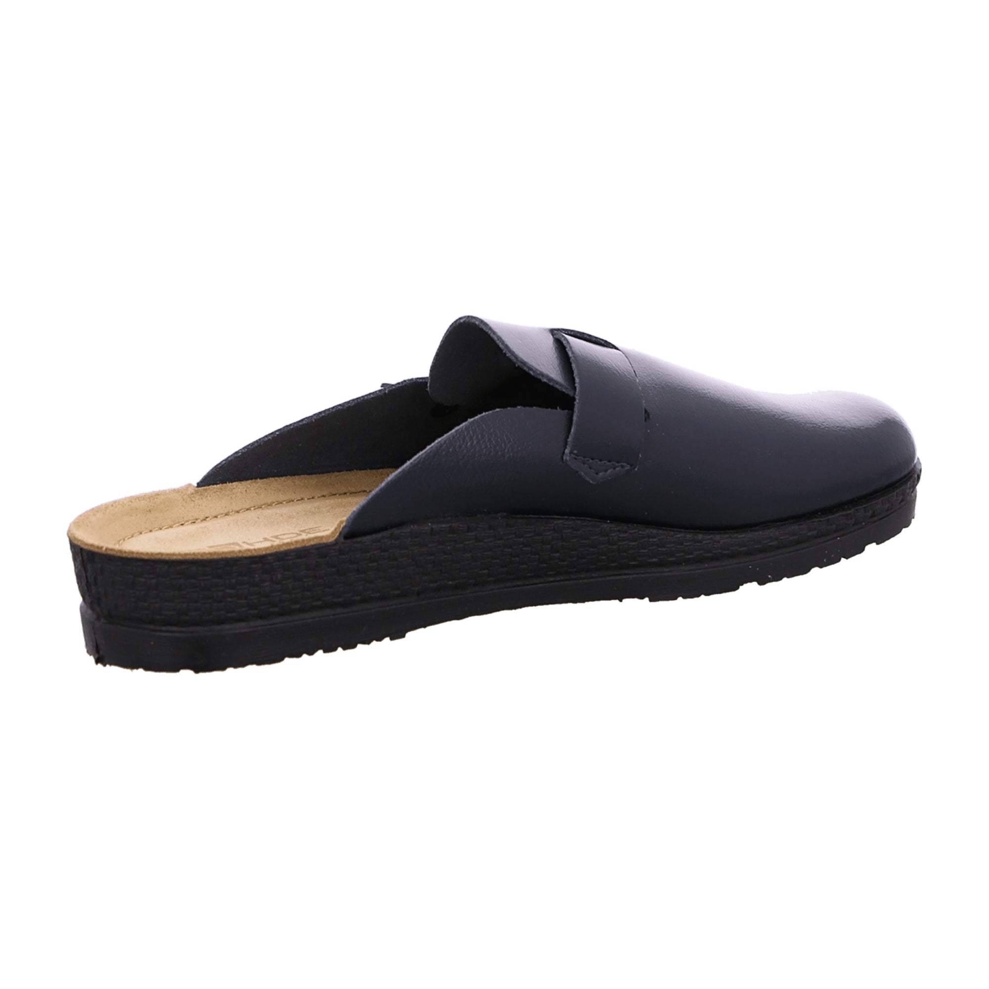 Rohde Comfortable Men's Black Leather Clogs with Round Toe and Flat Heel - Bartel-Shop