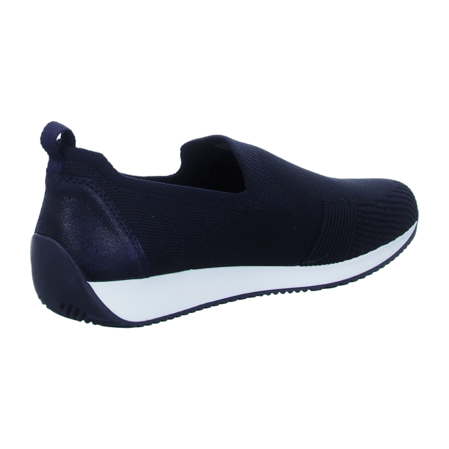 ARA LISBON Women's Slip-On Loafers in Blue, Smooth Leather with Round Toe and Synthetic Sole