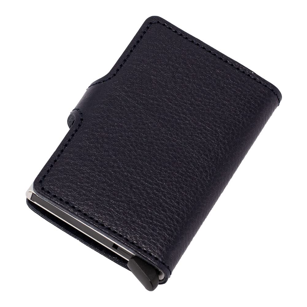Secrid Miniwallet Navy-Silver - Slim Wallet with Leather Interior