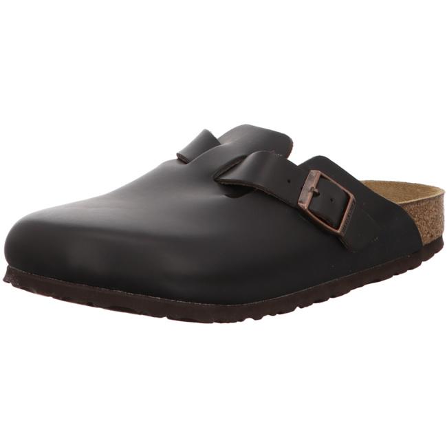 Birkenstock Boston Clogs Slip On Leather Mules Slippers darkbrown narrow - Bartel-Shop