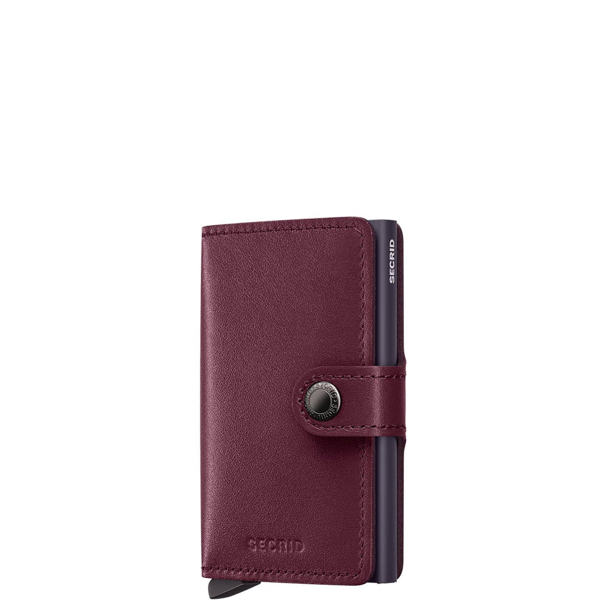 Secrid Miniwallet RFID Wallet - Cranberry Leather Card Holder for Men and Women