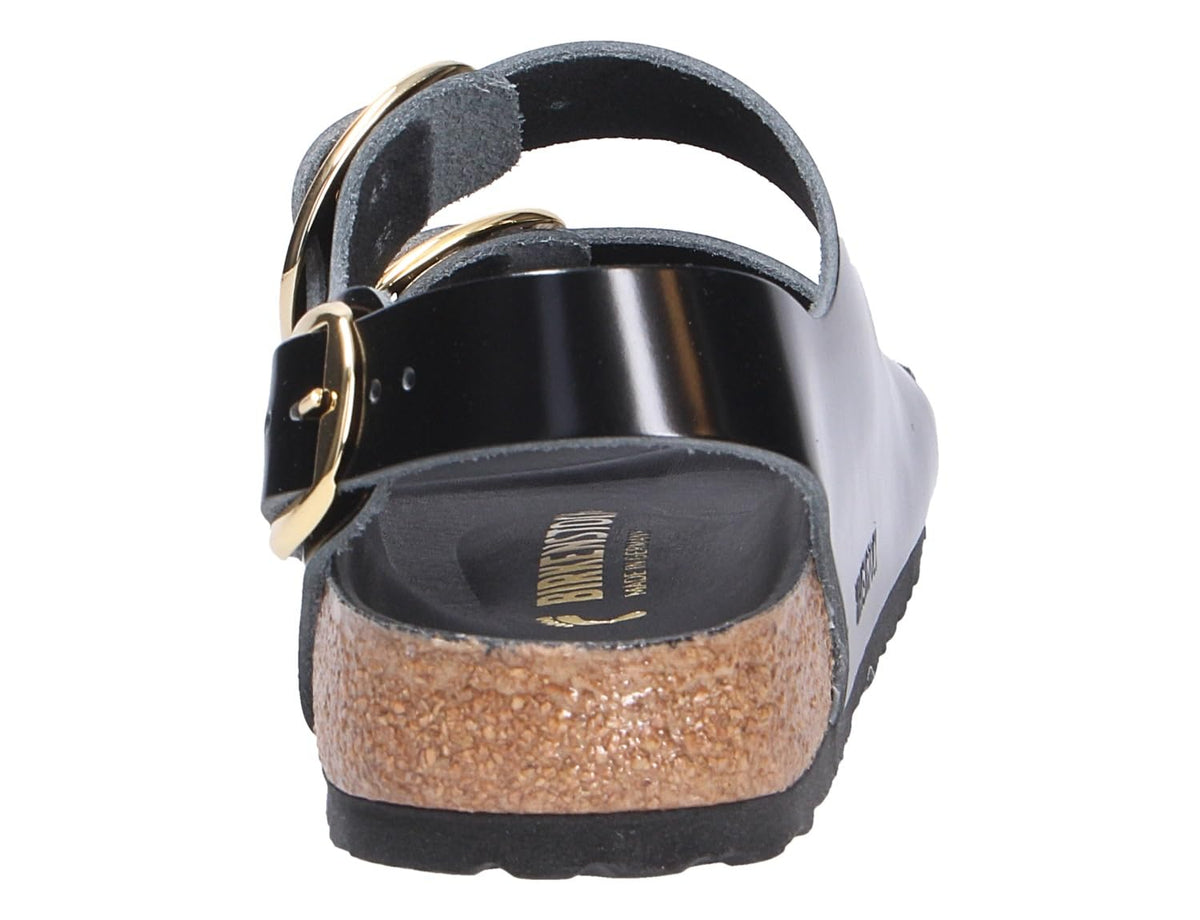 Birkenstock Milano Big Buckle Natural Black 39 Sandals Leather Black High Shine