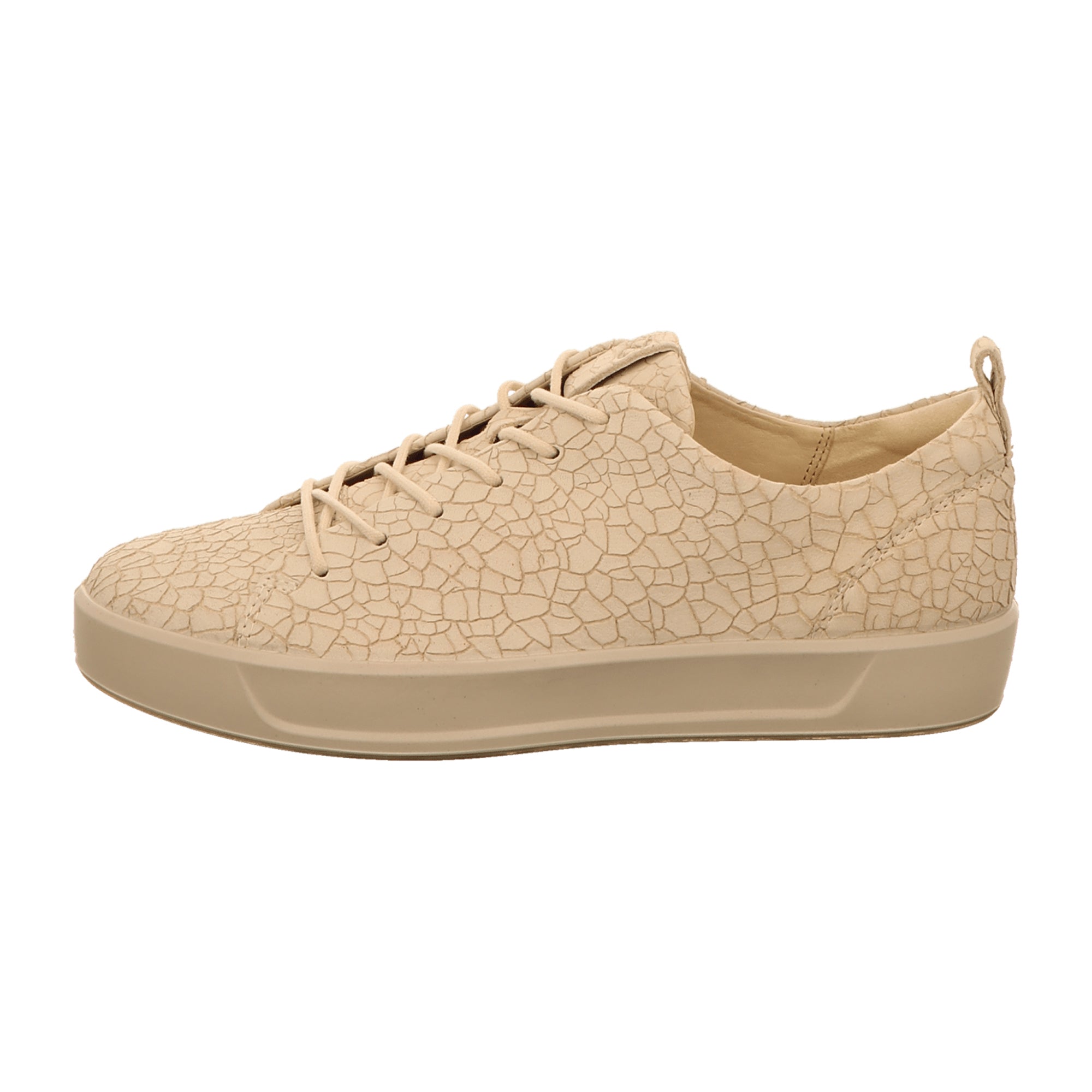 Ecco Soft 8 Ladies Beige Leather Sneakers for Women | Stylish & Comfortable