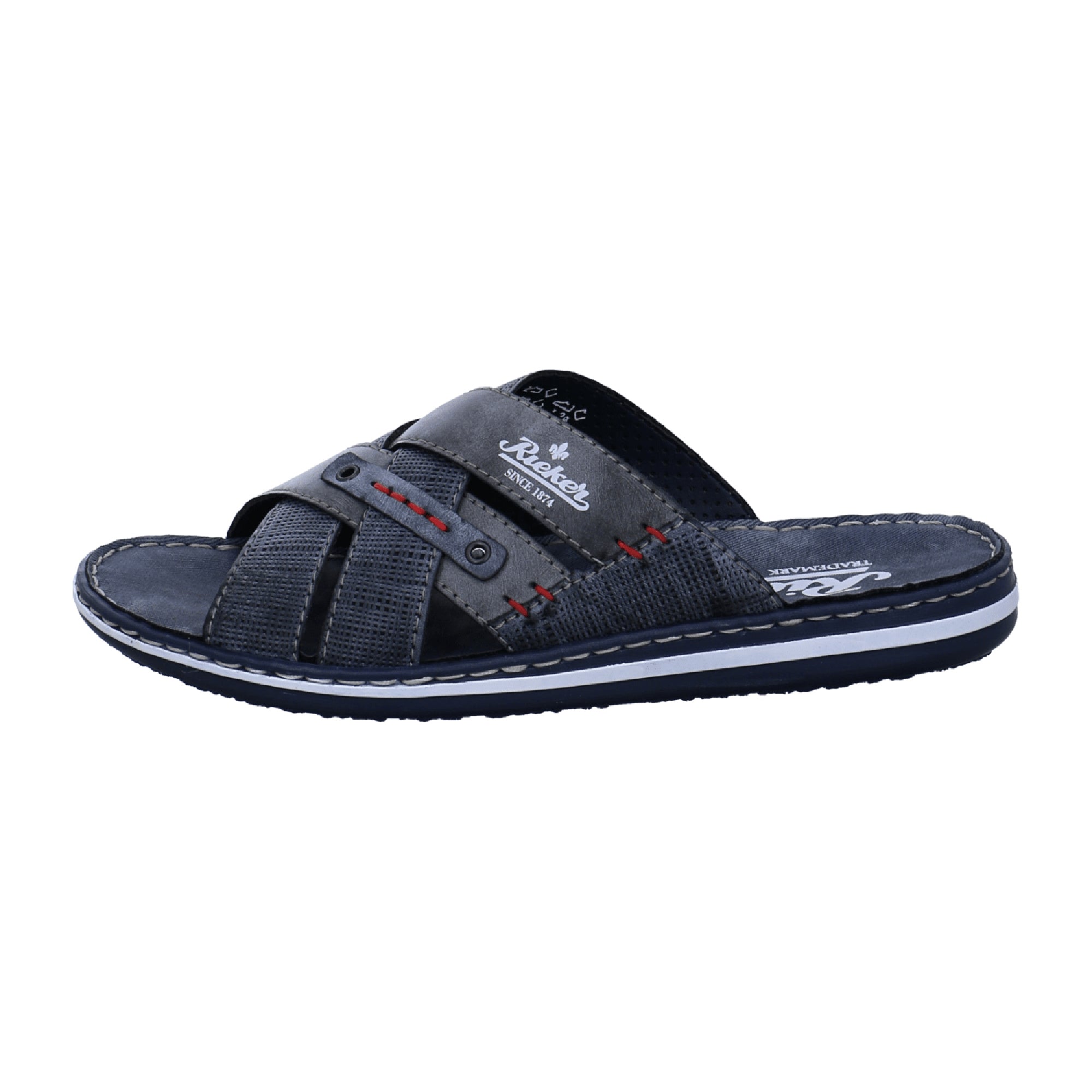 Rieker Black Pantolette Slip-On Sandals Comfortable Lightweight Shock Absorbing