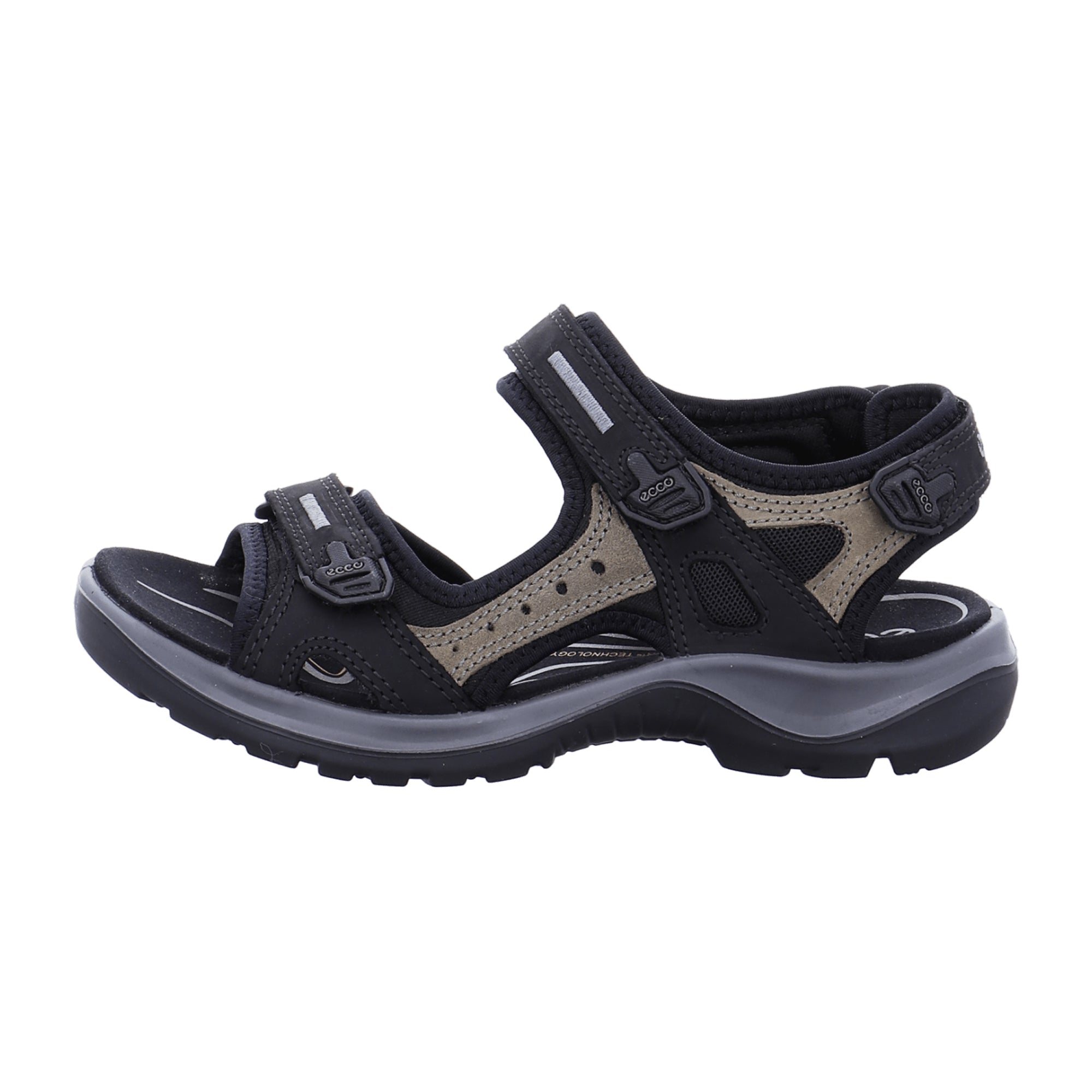 Ecco OFFROAD Women's Sandals - Black Nubuck Leather and Textile
