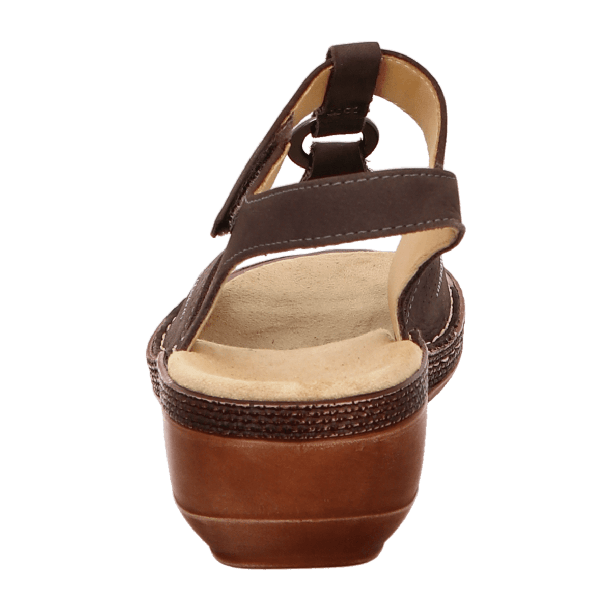 ARA KEY WEST Women's T-Bar Sandal Brown Suede with Hook and Loop Closure - Bartel-Shop