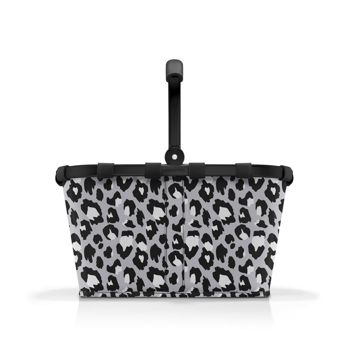 reisenthel carrybag Frame Leo Nero - Stable Shopping Basket with Inner Pocket, Polyester