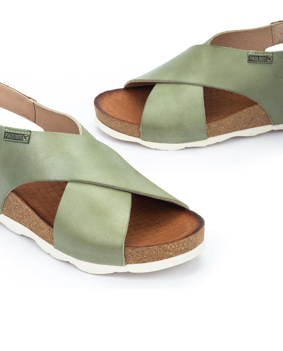 Pikolinos Women Wedge Sandals Leather Mint Green Size