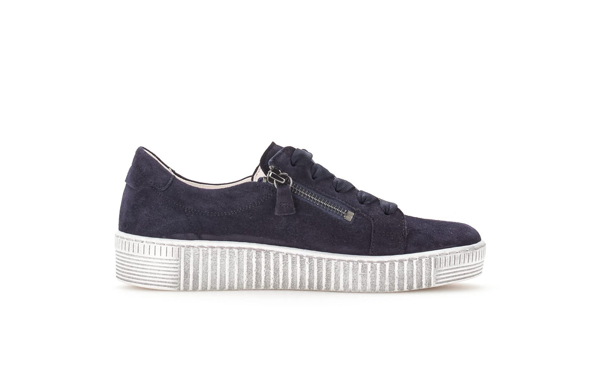 Gabor Women Sneaker Blue Suede US Removable Insole