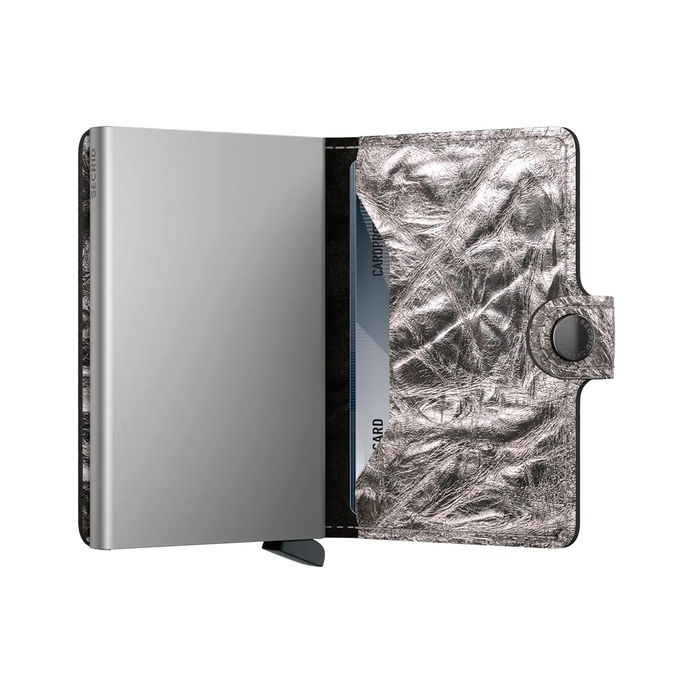 Secrid Mini Wallet Crunch Silver Leather RFID Protected
