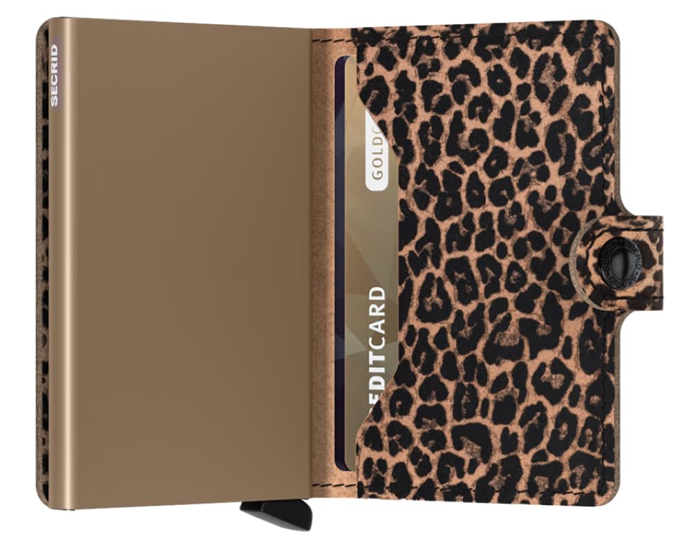 Secrid Miniwallet Leo Beige Leather Wallet with RFID Protection