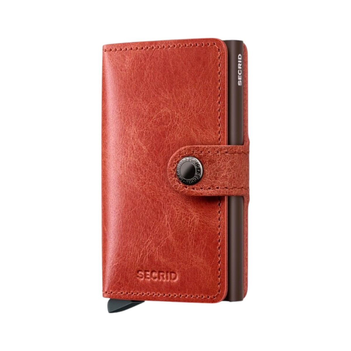 Secrid Cardprotector RFID Mini Wallet Orange Aluminium Leather