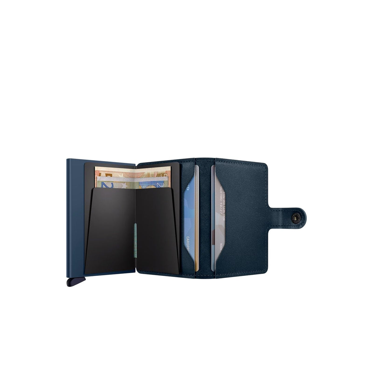 Secrid Slim Leather Credit Card Holder Navy RFID Protection