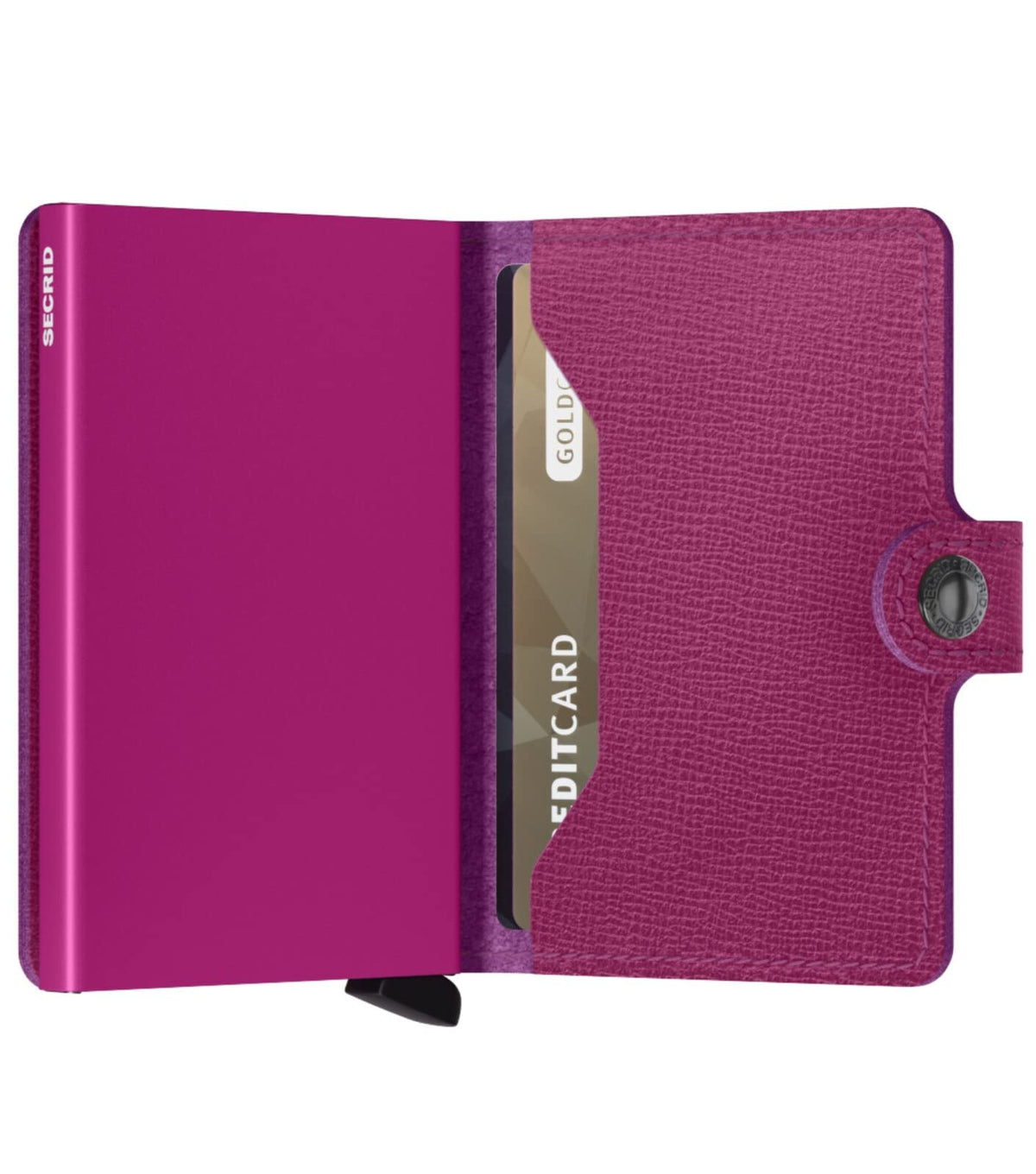 Secrid Miniwallet Crispule RFID Wallet - Fuchsia Faux Leather