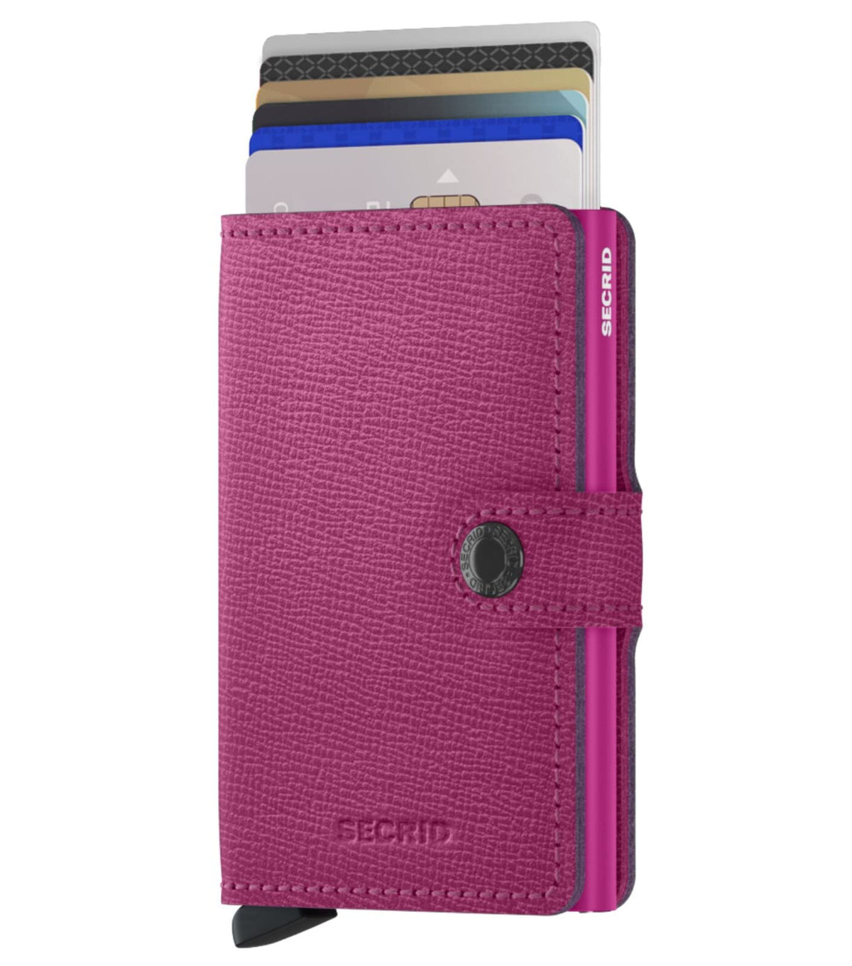 Secrid Miniwallet Crispule RFID Wallet - Fuchsia Faux Leather