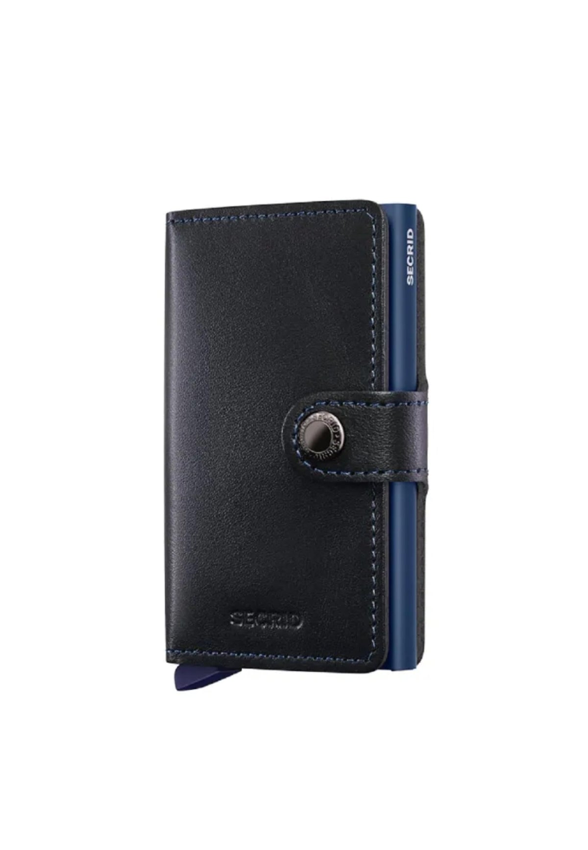 Secrid Miniwallet Black-Navy Leather Credit Card Holder with RFID Protection