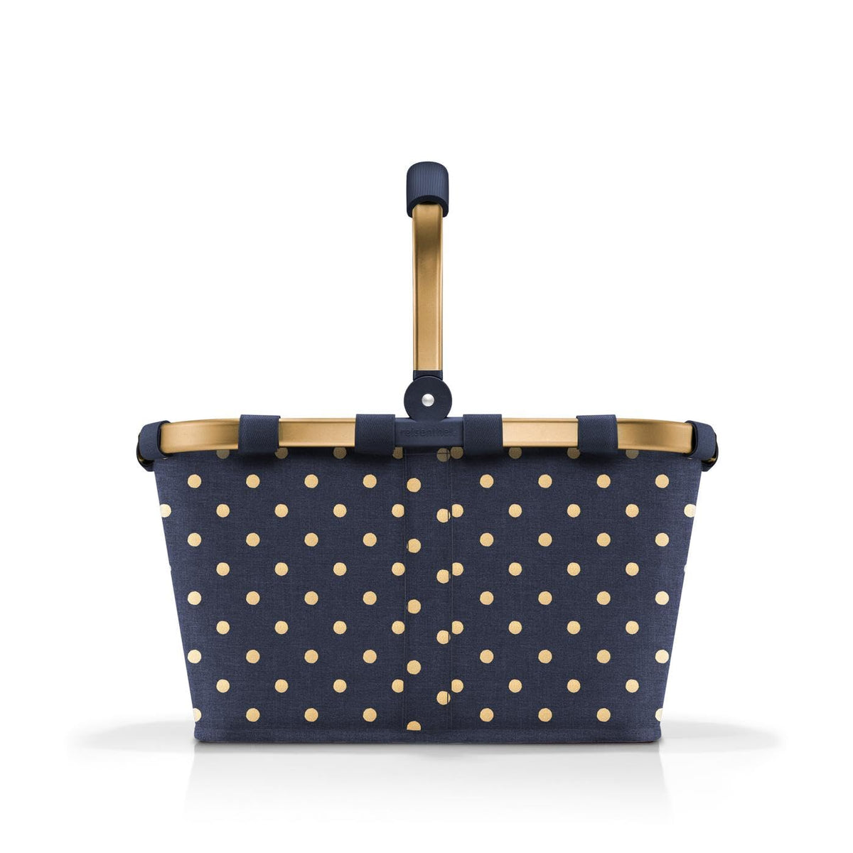 reisenthel Carrybag Shopping Basket - Water-Repellent Polyester, Metallic Dots Blue