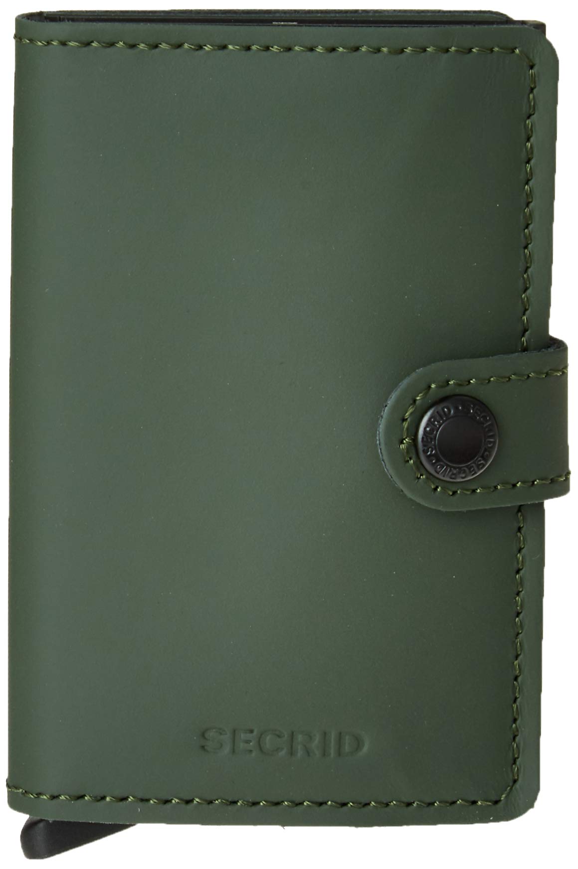 Secrid Miniwallet Matte Green-Black Leather Wallet with RFID Card Holder