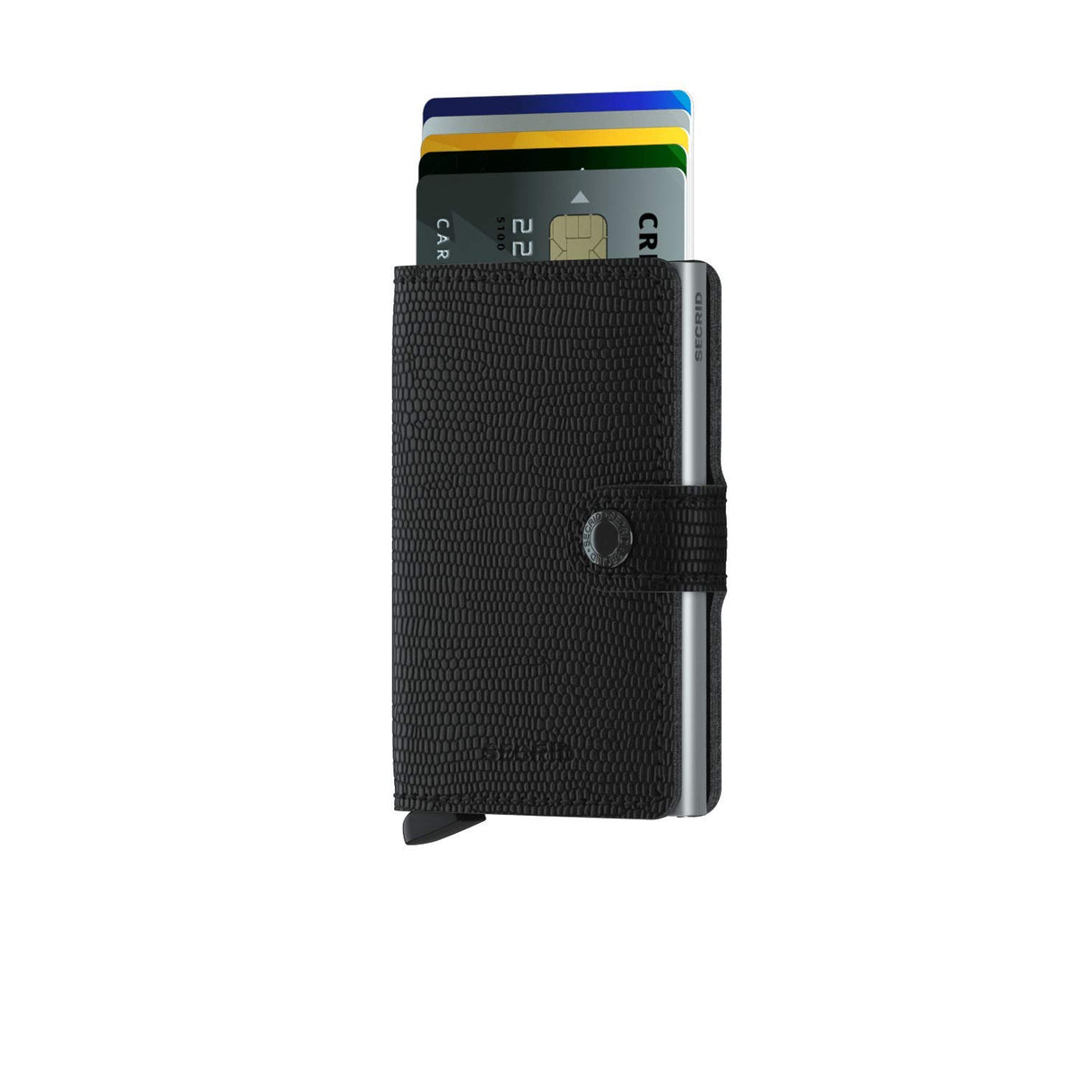 Secrid Mini Wallet Black Leather RFID Protected - Holds 12 Cards