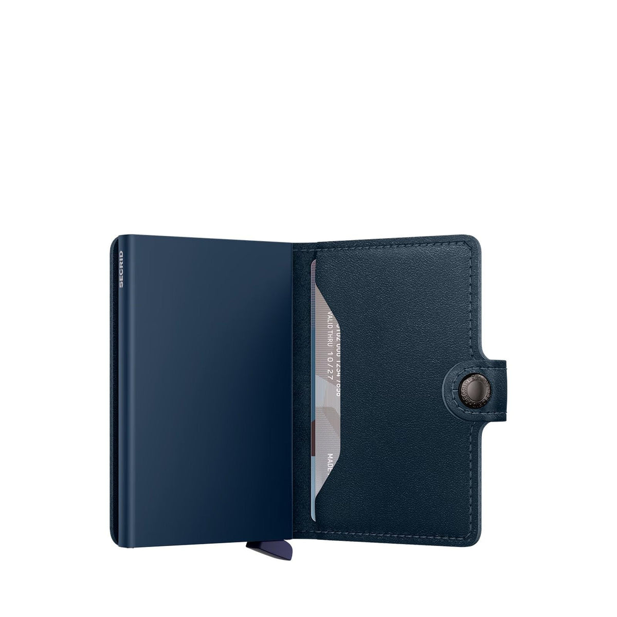 Secrid Slim Leather Credit Card Holder Navy RFID Protection