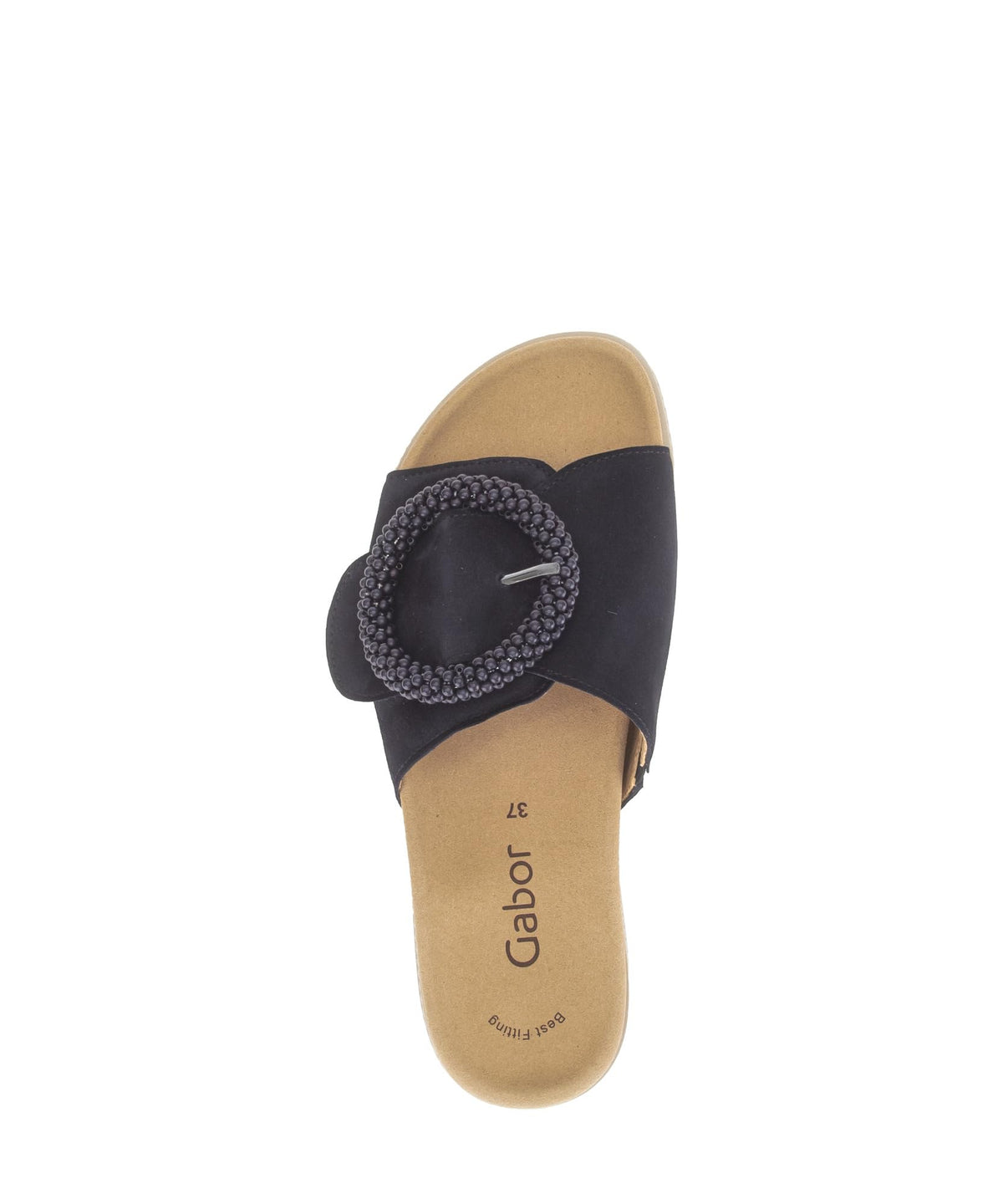 Gabor Women Pantolette Dark Blue Nubuck Leather Sandal Size EU