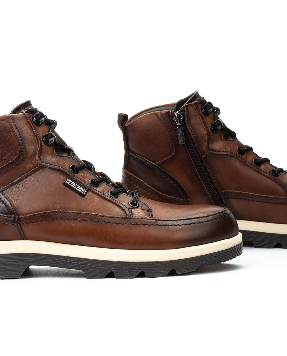 Pikolinos Men Ankle Boots Leather Cuero Redonda Lace-Up