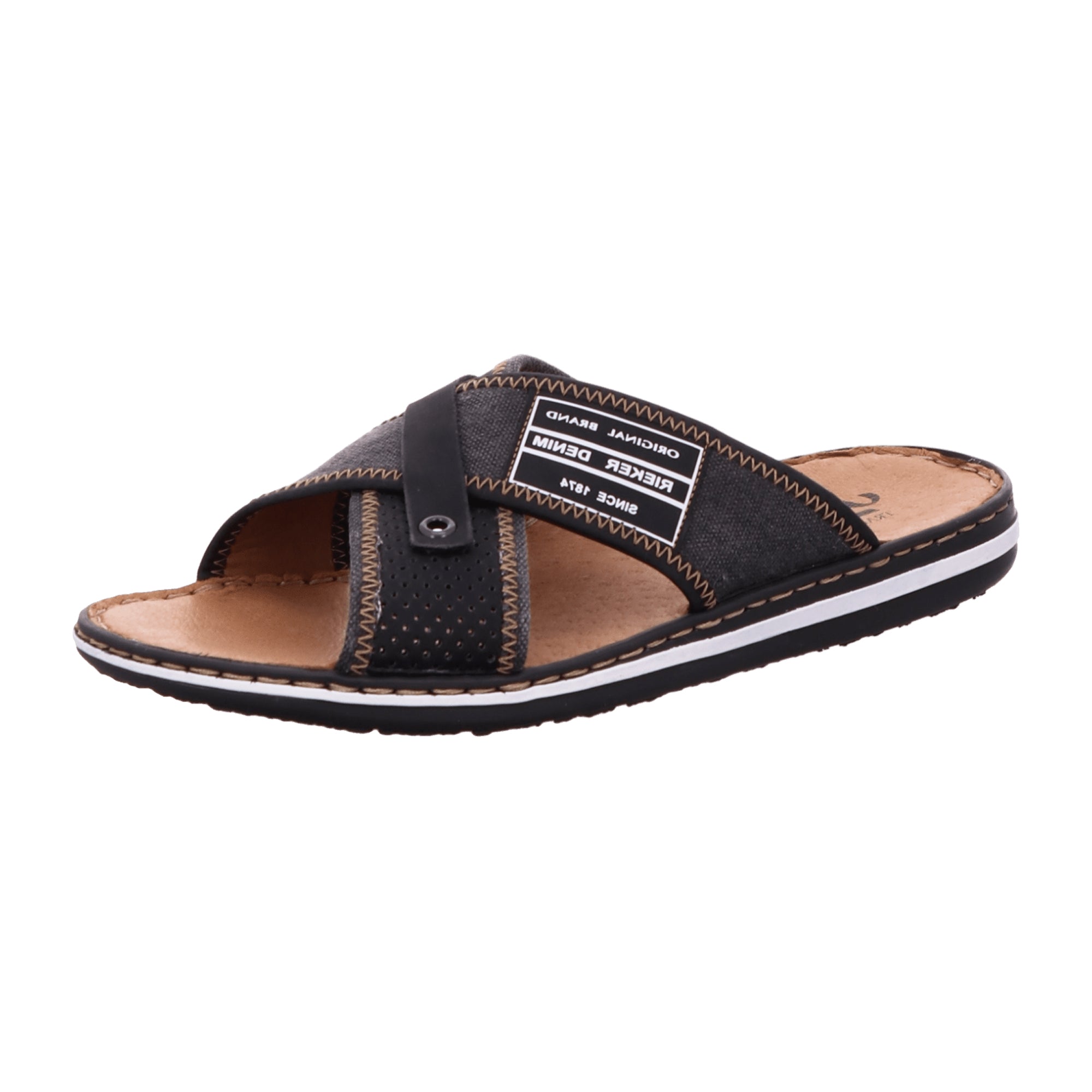 Rieker Brown Slip-On Sandals Comfortable Shock-Absorbing Sole Wide Fit Summer Shoes