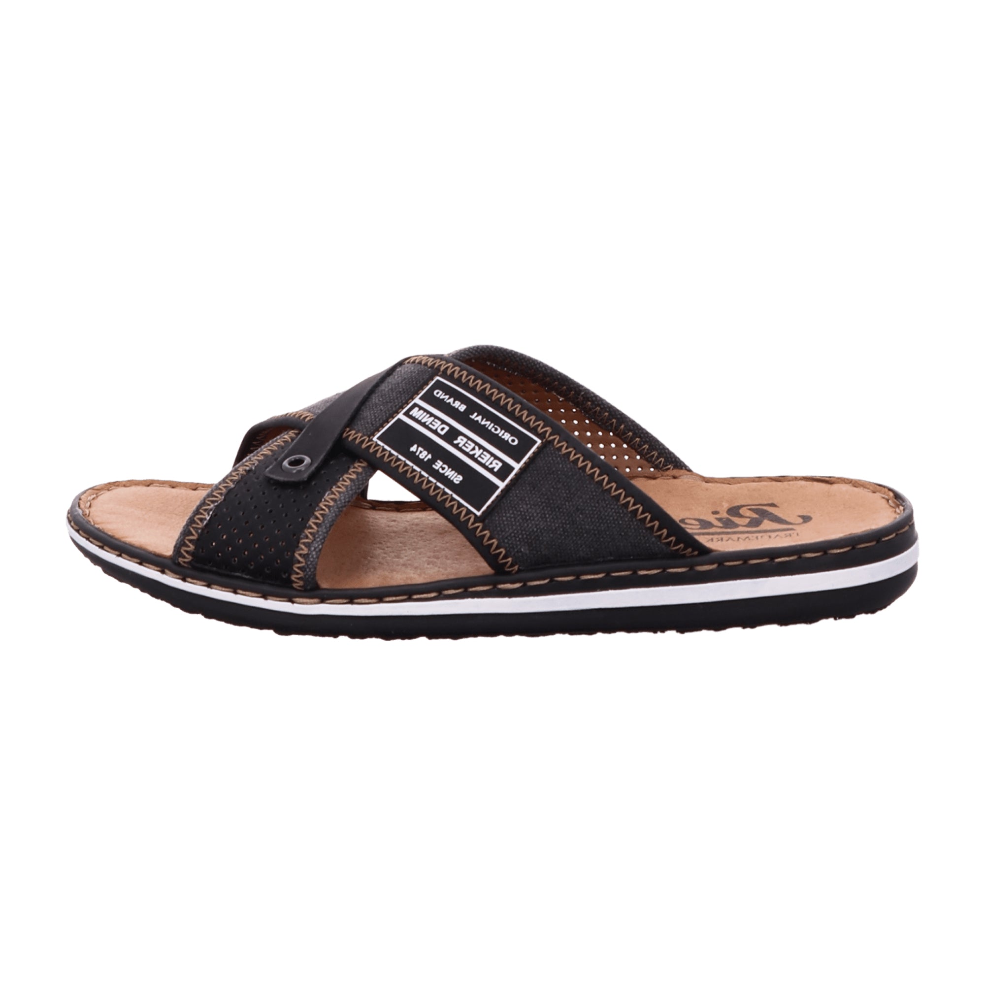 Rieker Brown Slip-On Sandals Comfortable Shock-Absorbing Sole Wide Fit Summer Shoes