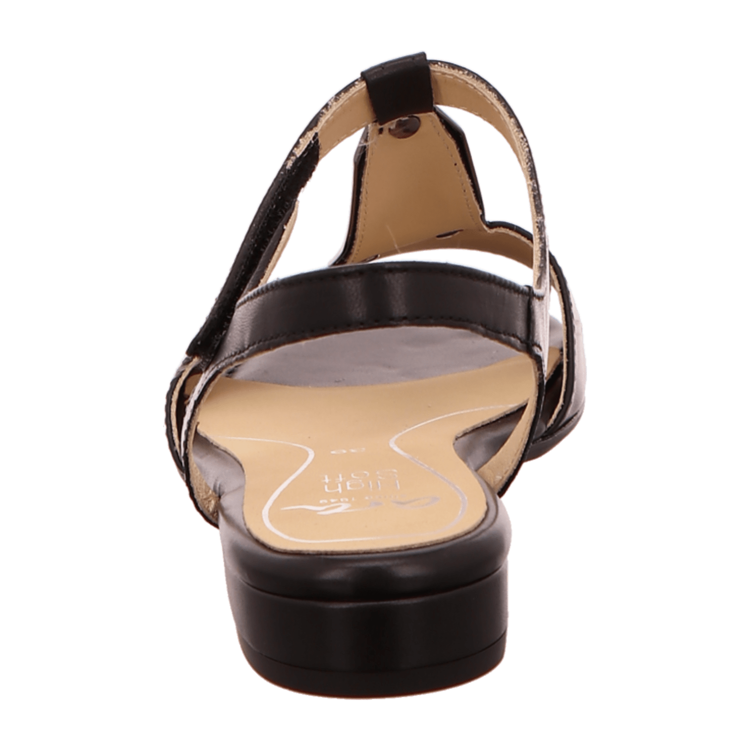 ARA VEGAS Women's T-Bar Sandals Smooth Leather Hook-and-Loop Fastener Black