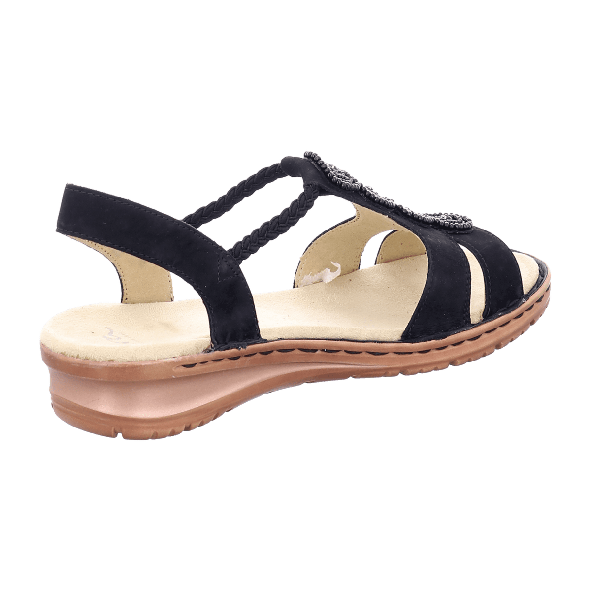 ARA HAWAII HAWA Women's T-Bar Sandal in Black Nubuck with Warm Fleece Lining - Bartel-Shop