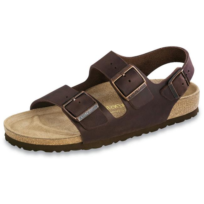 Birkenstock Milano Sandals Ankle Strap Slingback Slipper Leather Shoes Habana narrow - Bartel-Shop