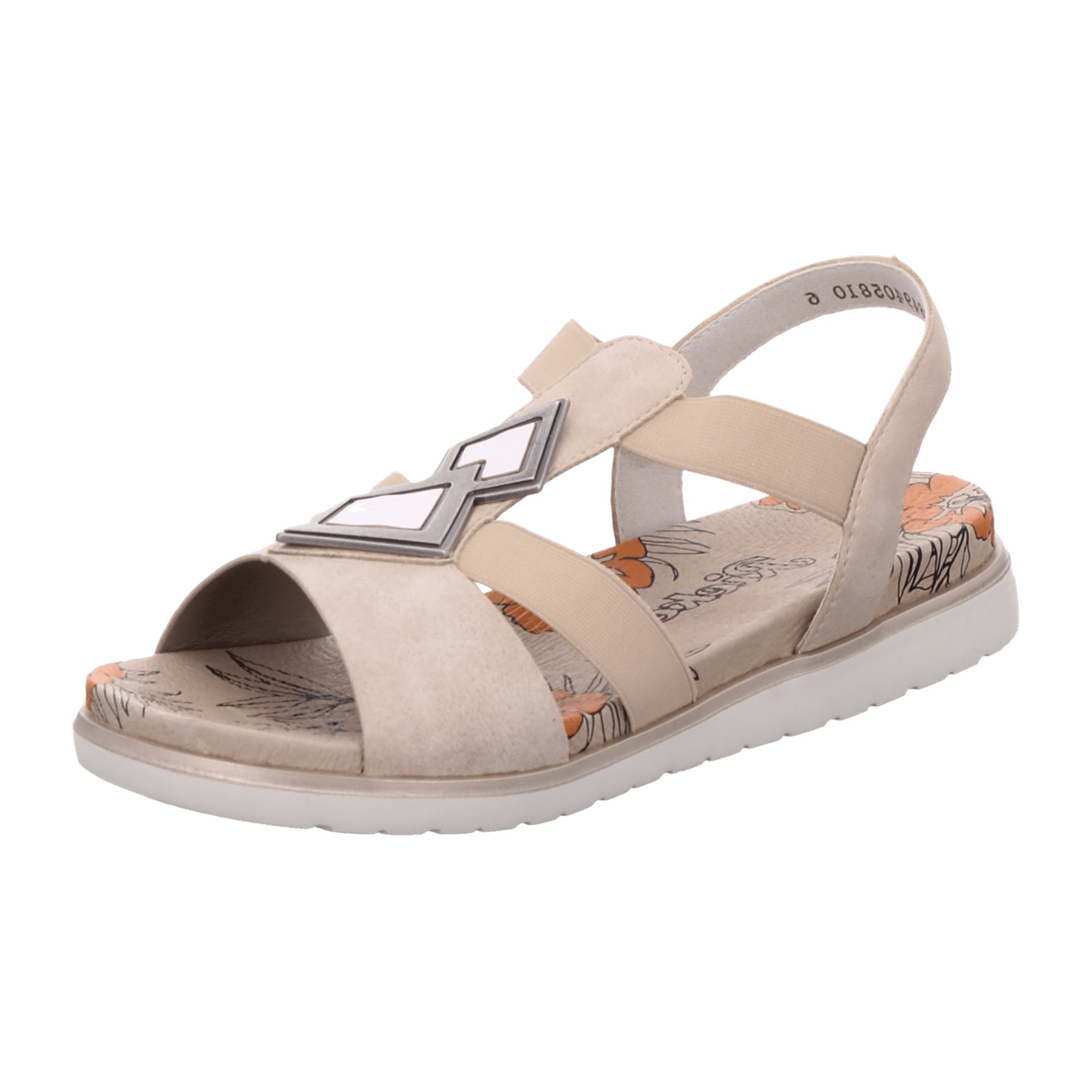 Rieker Comfortable Women's Sandals Beige Spring Summer Synthetic Flat Round Toe