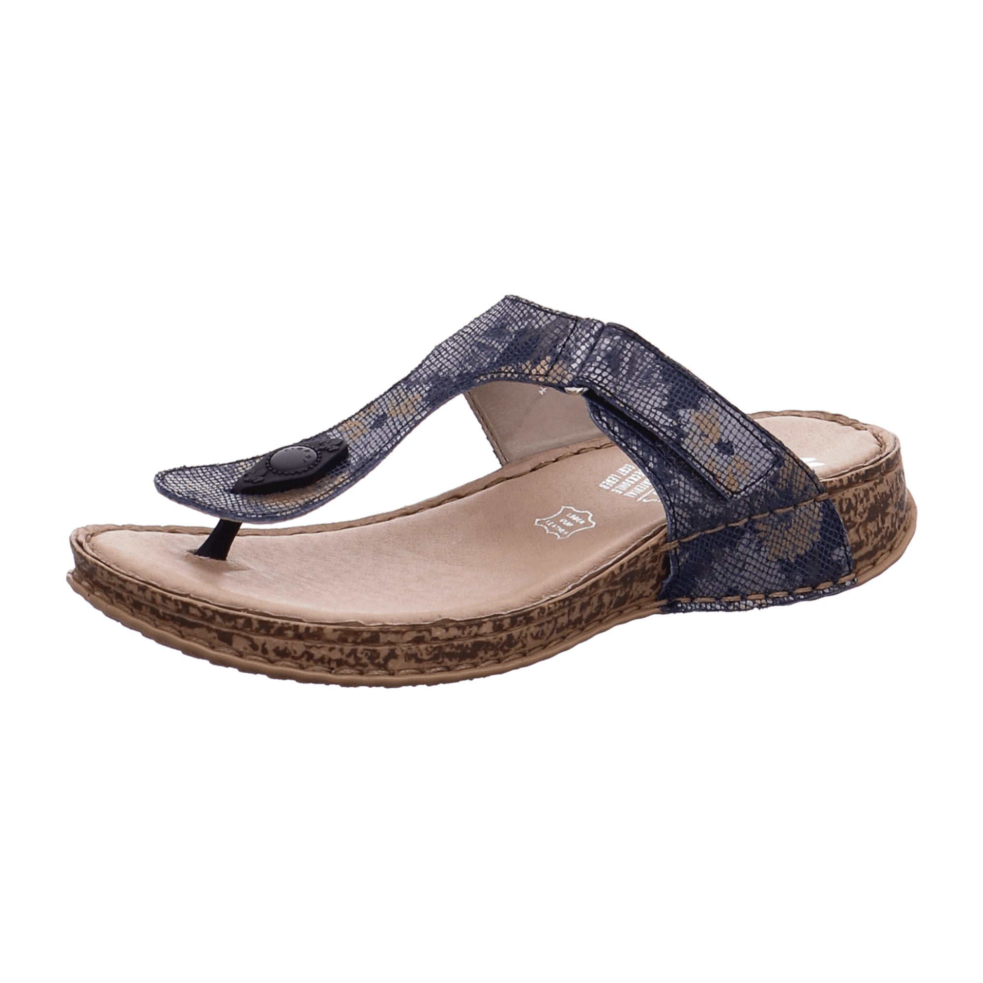 Rieker Women's Comfortable Blue Slip-On Sandals