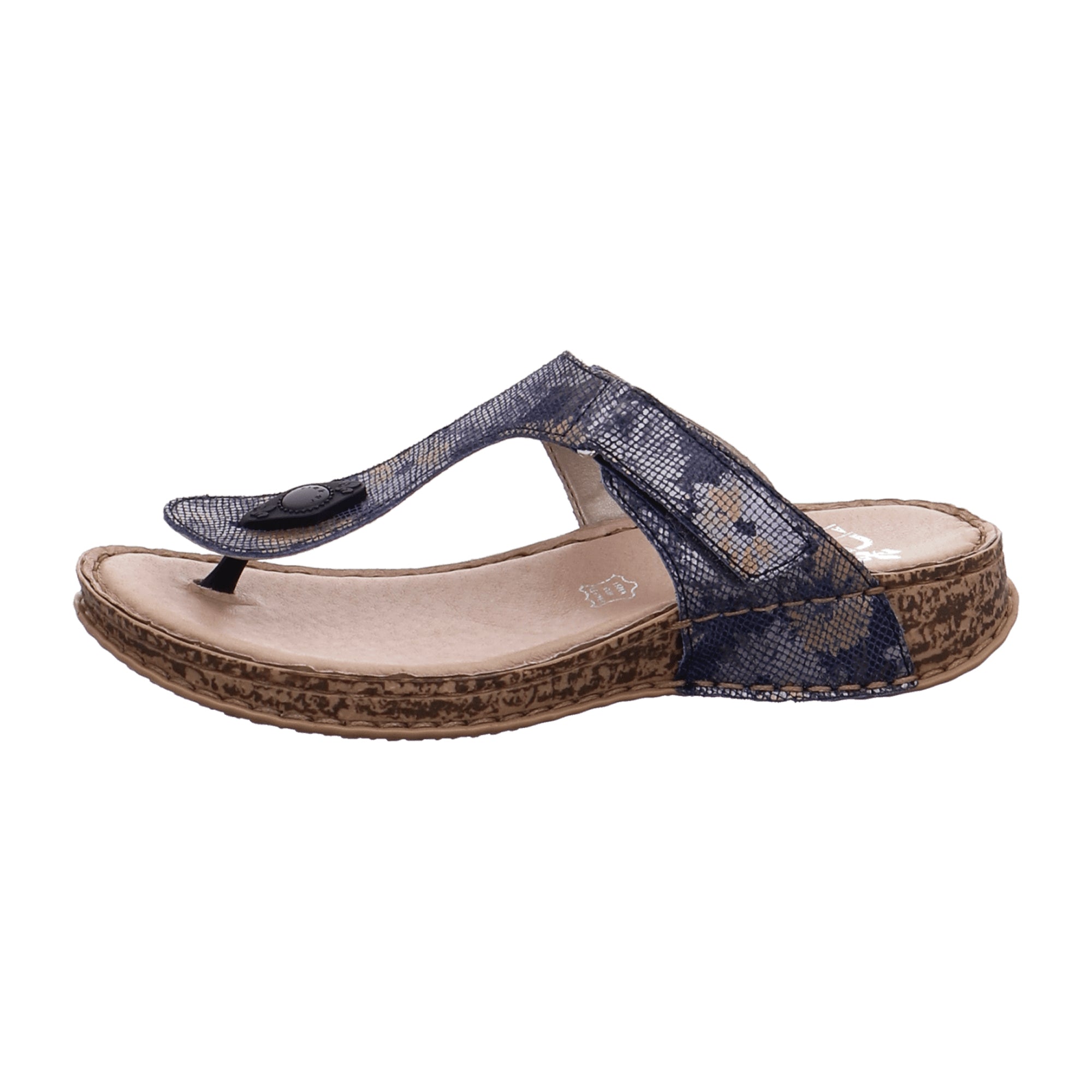 Rieker Women's Comfortable Blue Slip-On Sandals