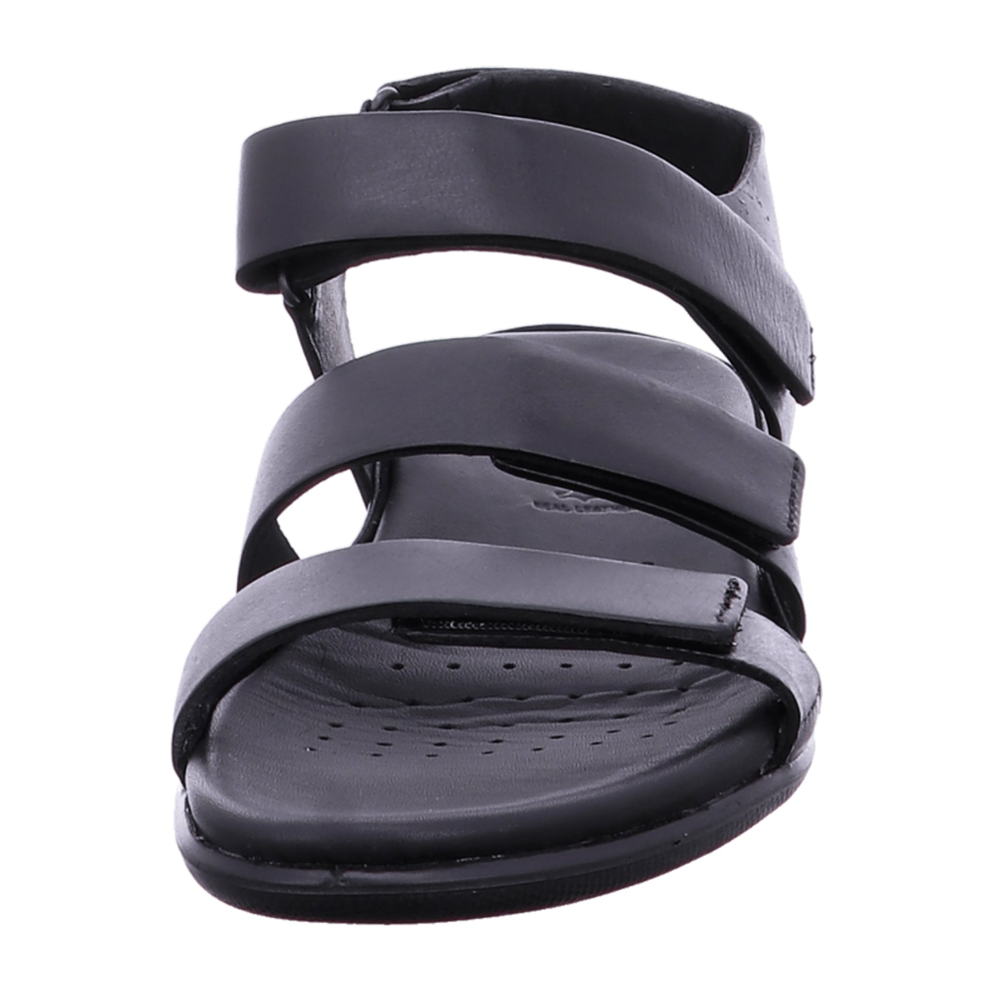 Ecco Flash Women s Black Leather Sandals with Velcro Closure