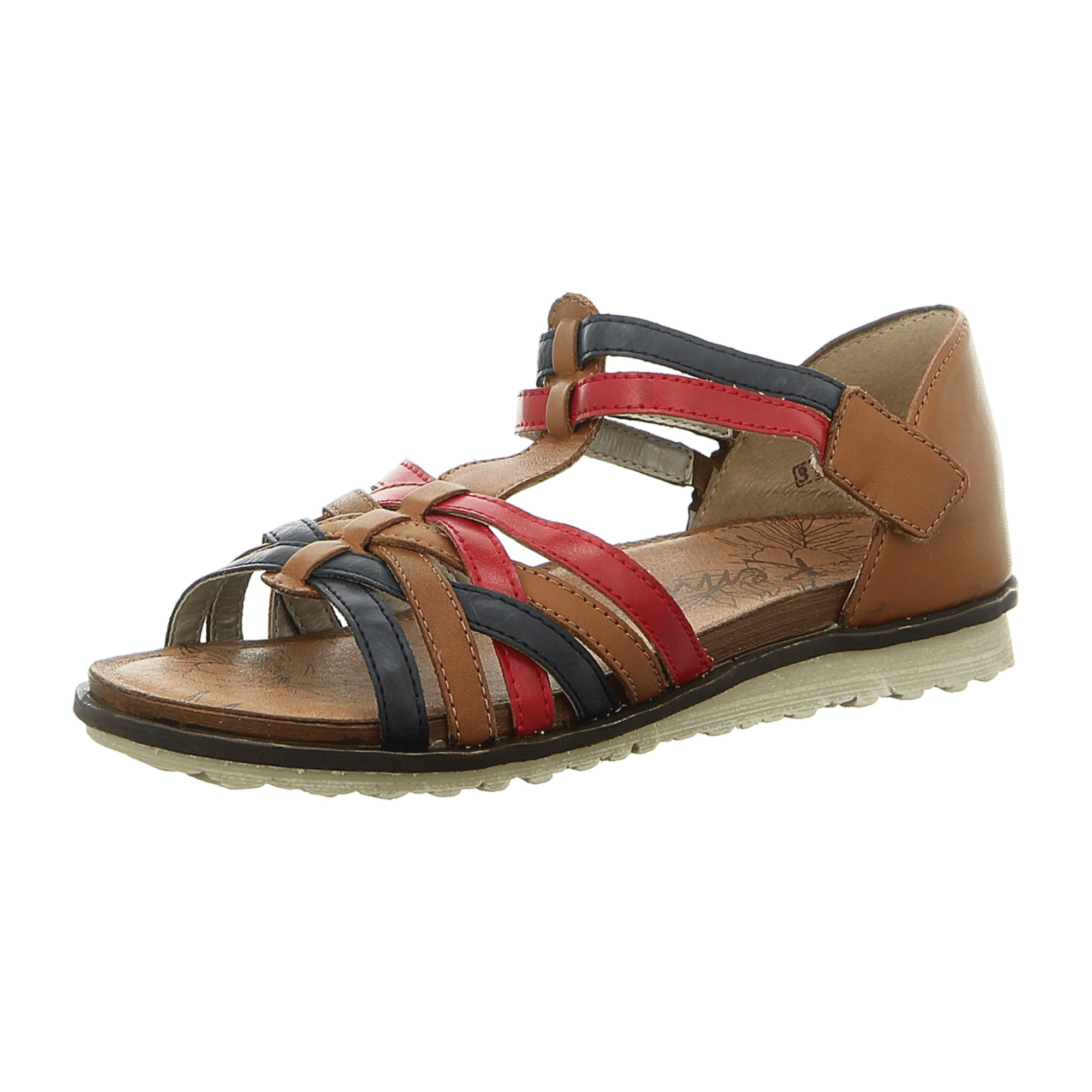 Remonte Women's Brown Leather Roman Sandals Flat Round Toe Lace-Up - Bartel-Shop