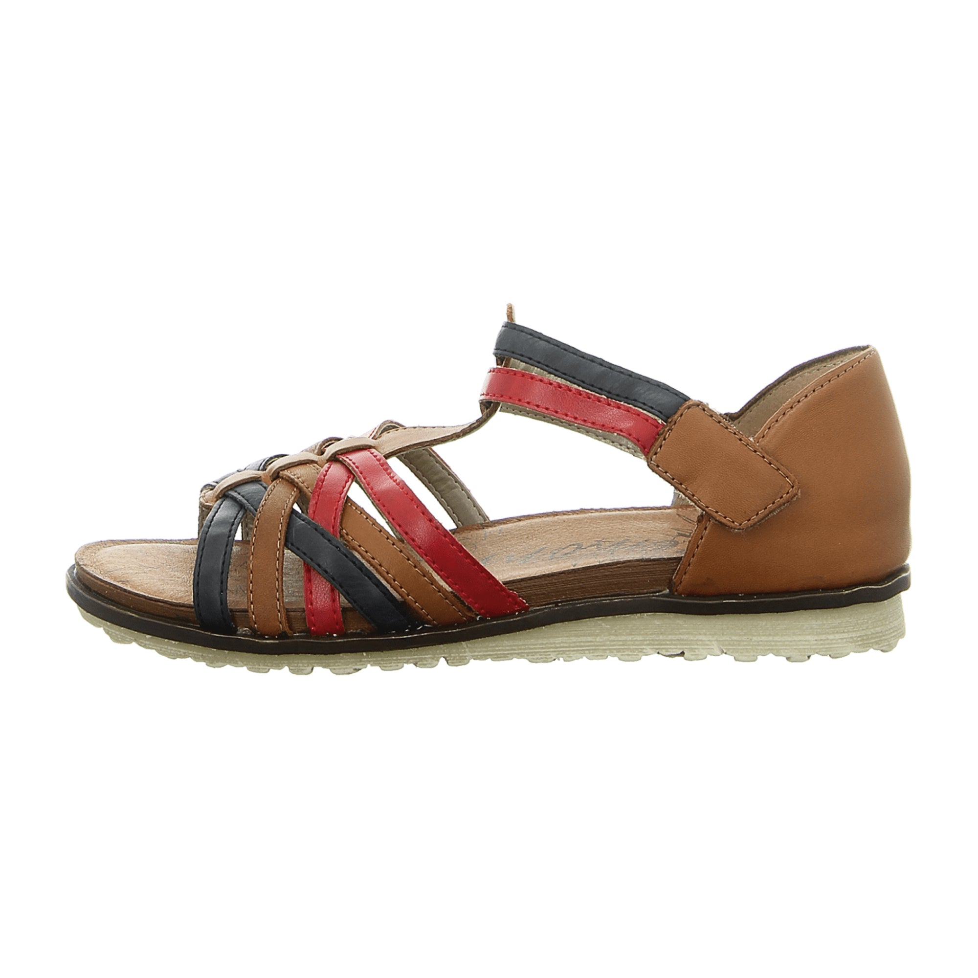 Remonte Women's Brown Leather Roman Sandals Flat Round Toe Lace-Up - Bartel-Shop