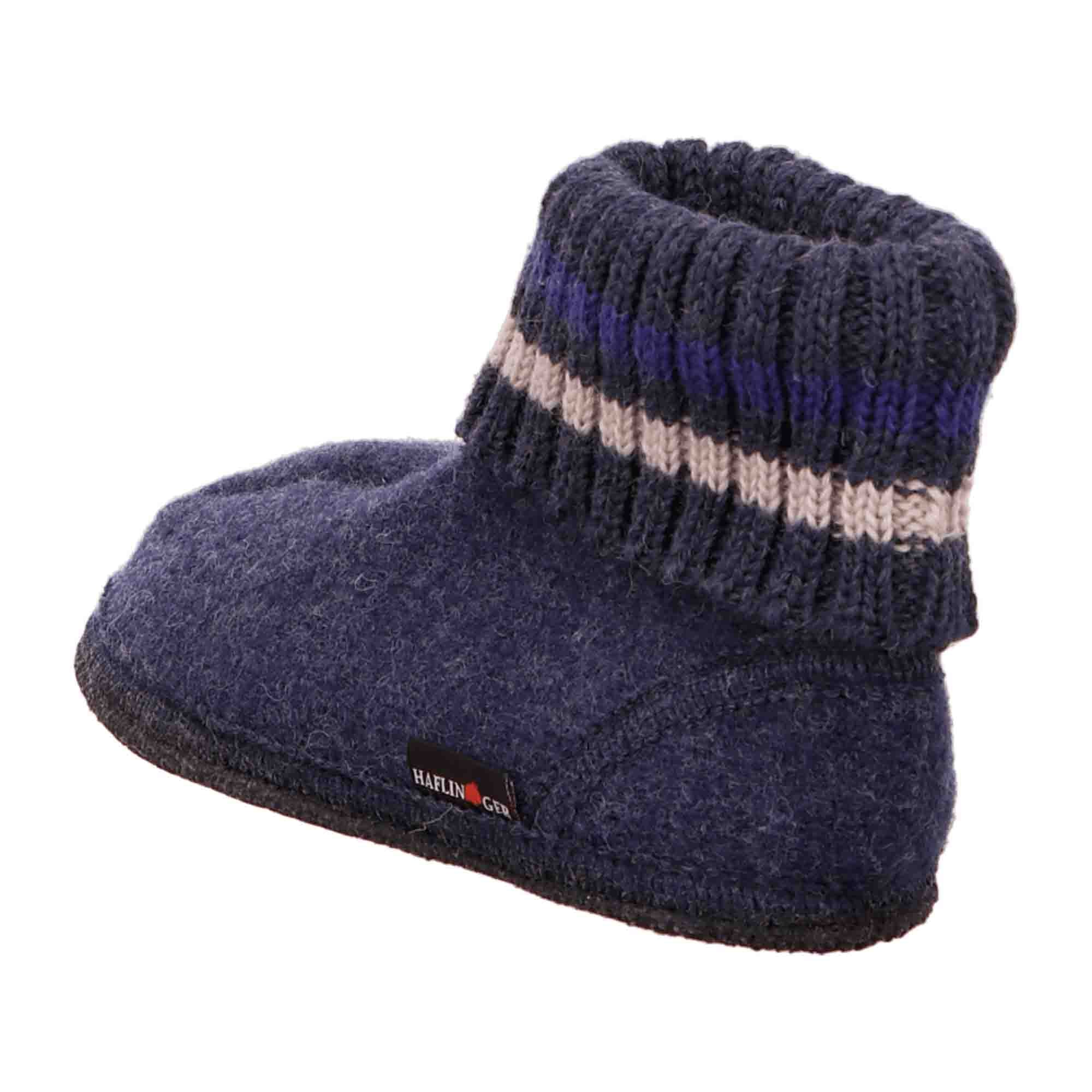 Haflinger Paul Kids' Cozy Cabin Slippers, Stylish Blue