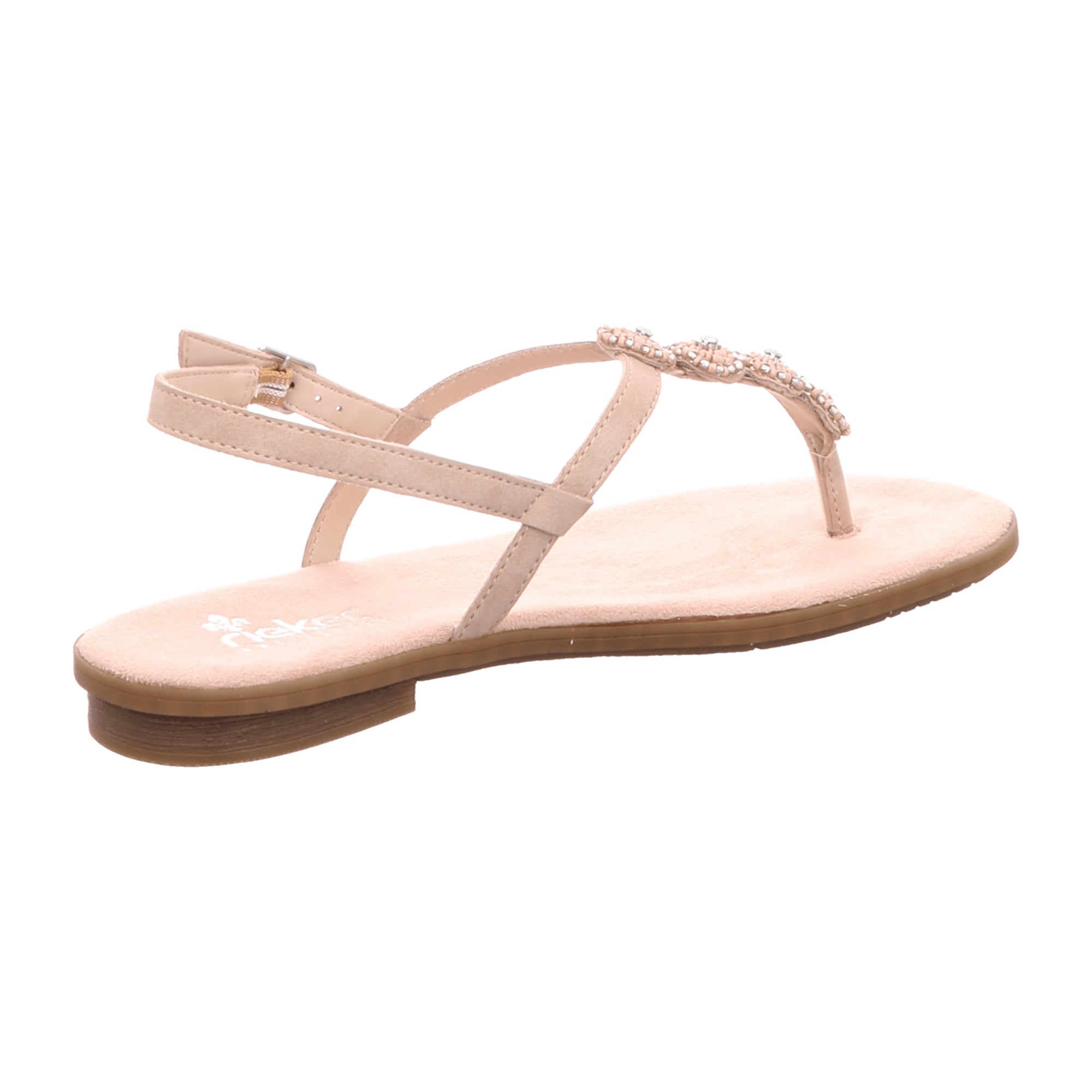Rieker Beige Women's Toe Post Sandals Comfortable Slip-On Summer Footwear
